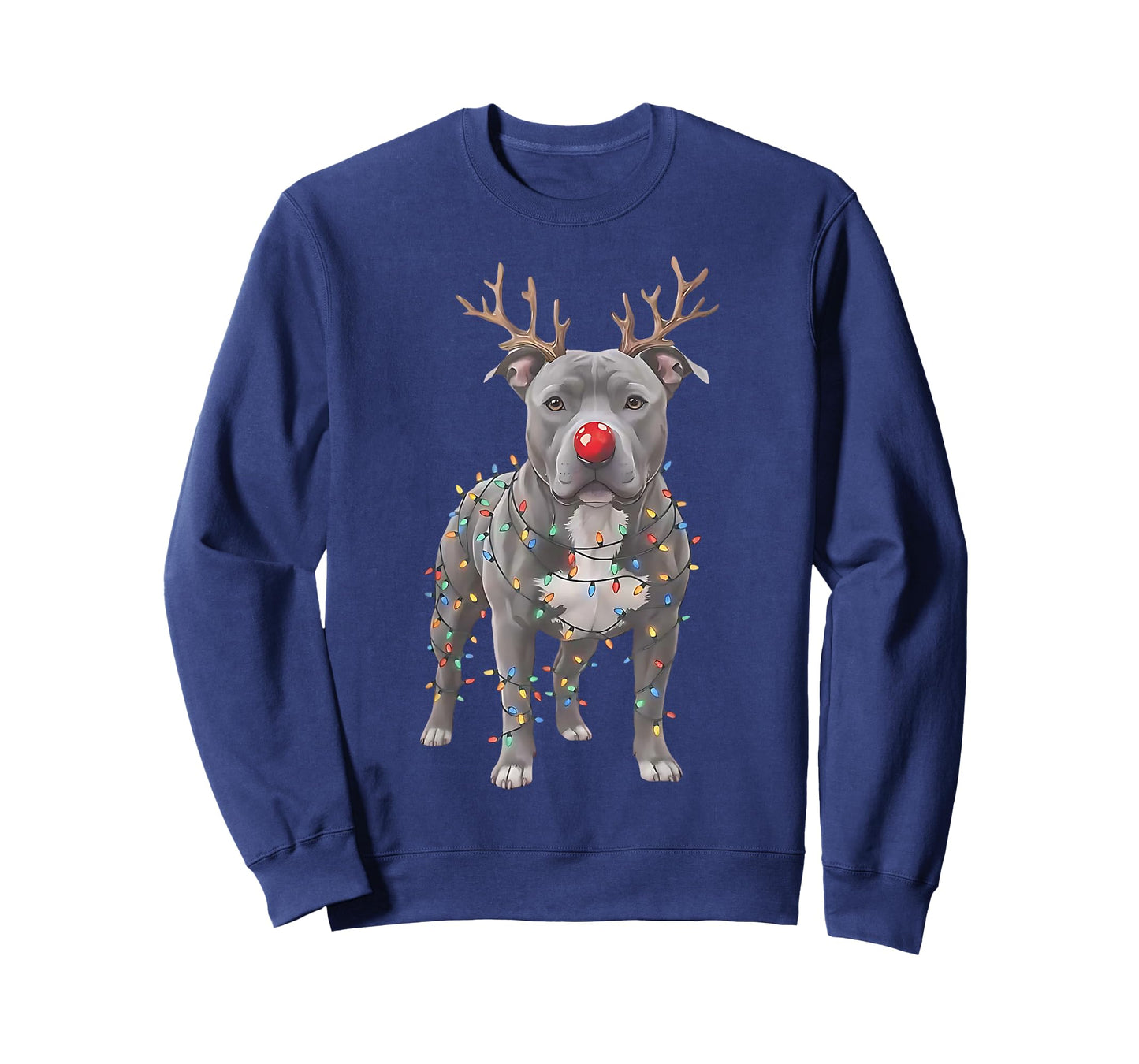 Christmas Pittie Xmas Dog Reindeer Nose Dog Lover Dog Mom T-Shirt
