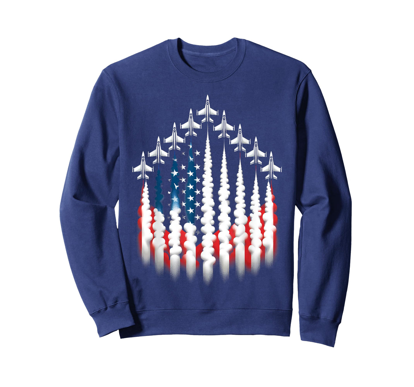 American Patriotic Fighter Jets USA Flag Waving 4th of July Men T-Shirt