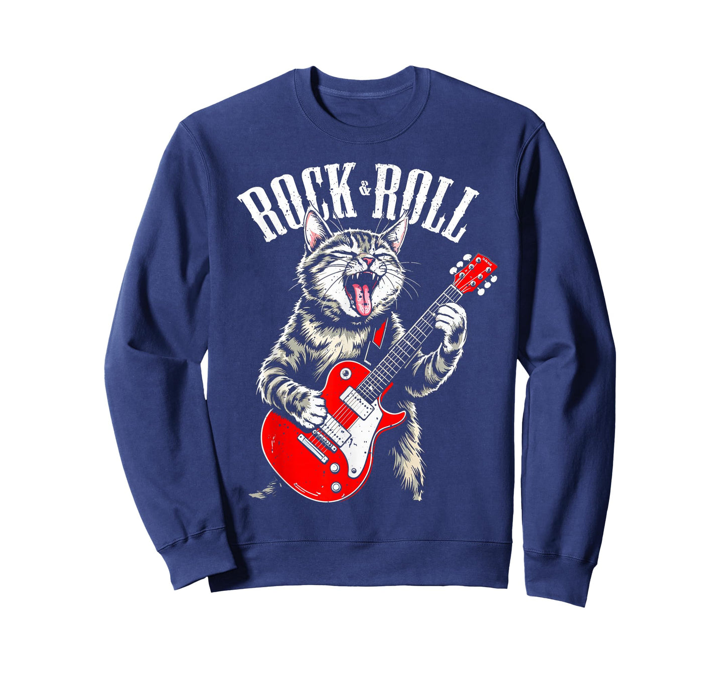 Rock & Roll Guitar Cat Vintage ROCK Guitarist Kitty T-Shirt