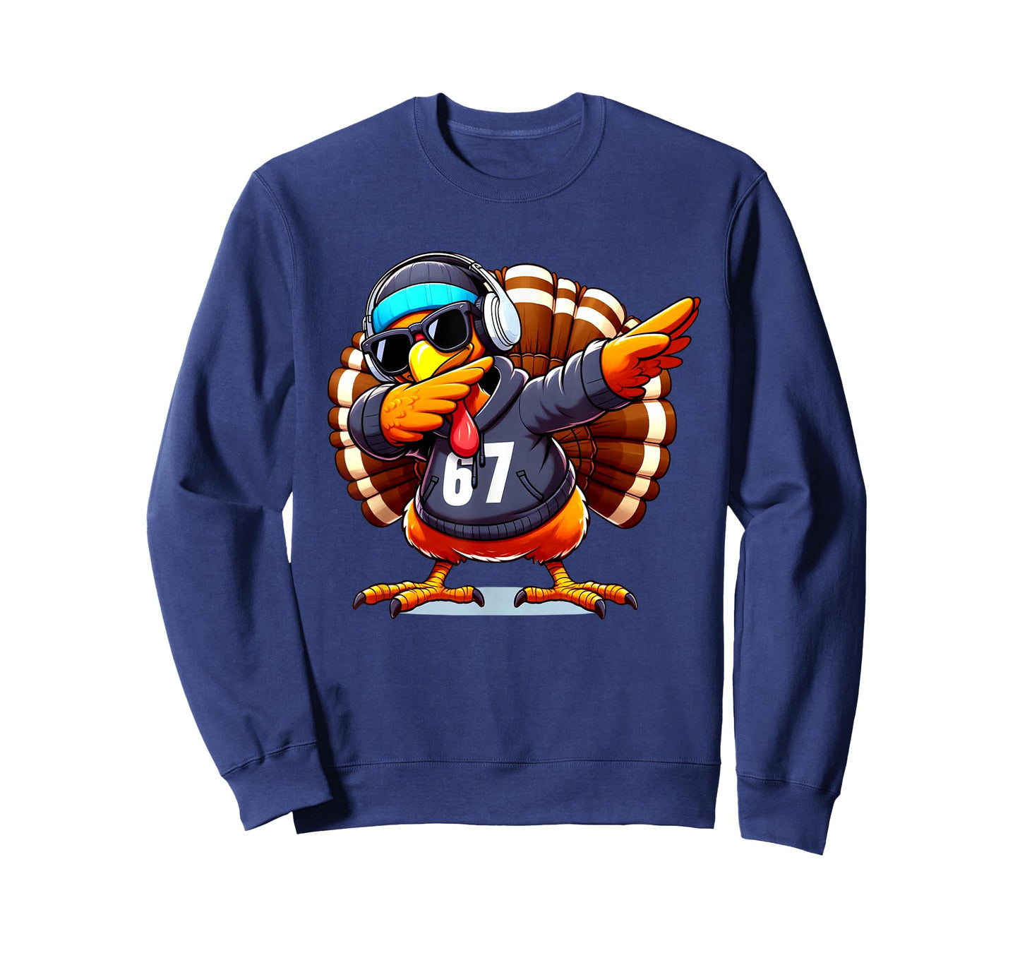 Thanksgiving Dabbing 67 Turkey Wearing Hoodie Funny Trending T-Shirt