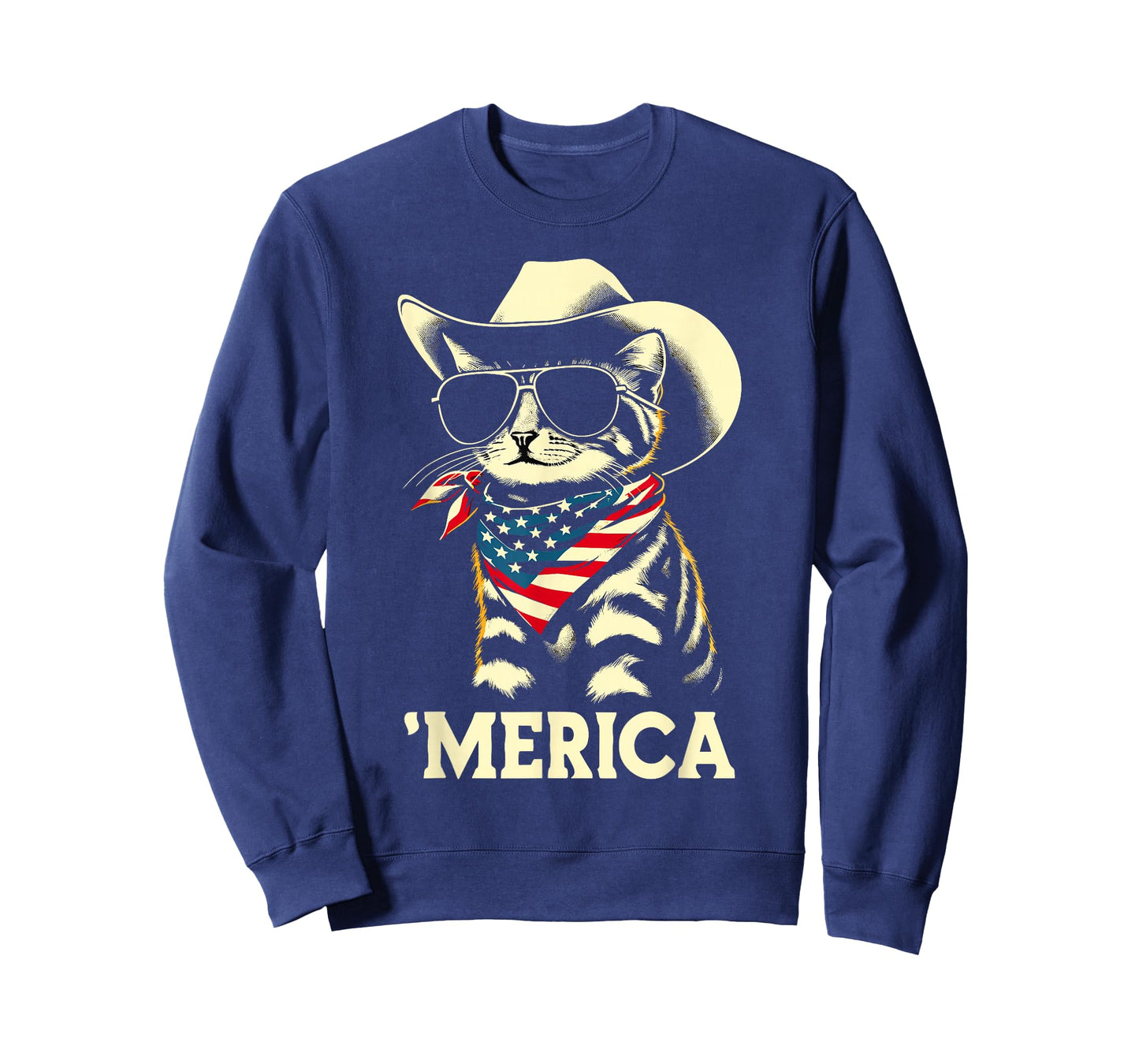USA 'Merica Cat 4th of July Men Women Kids Funny Patriotic T-Shirt