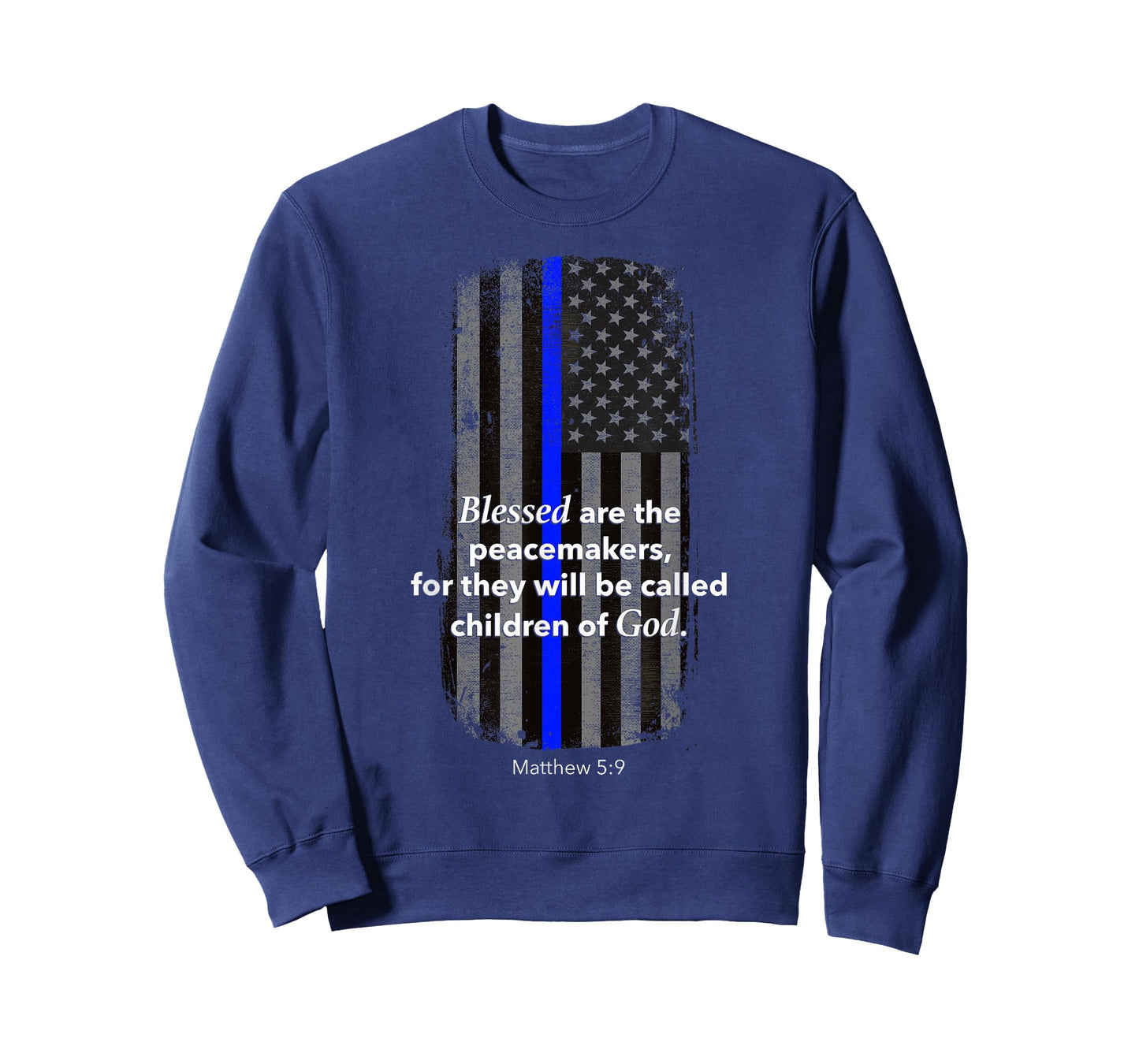 Thin Blue Line Policeman Bible Verse American Flag T-Shirt T-Shirt