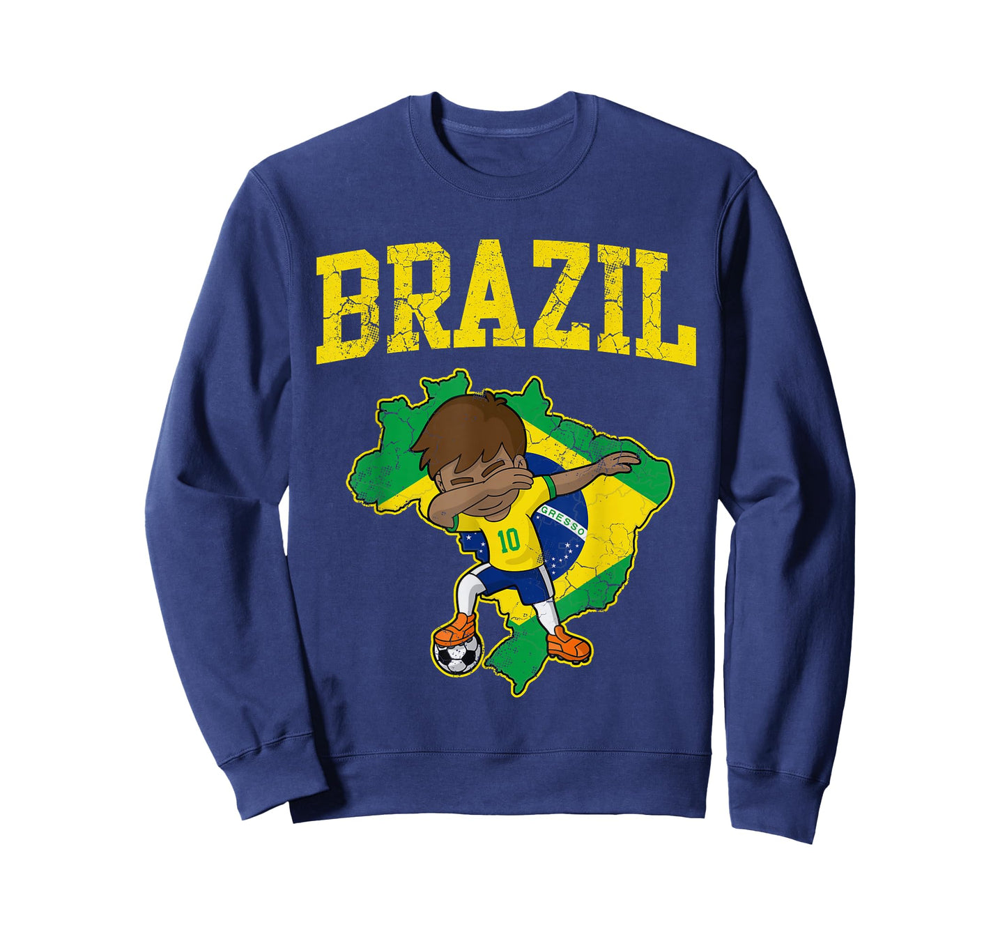 Brazil Soccer Boy Brazilian Football Dabbing Kid Men Women T-Shirt