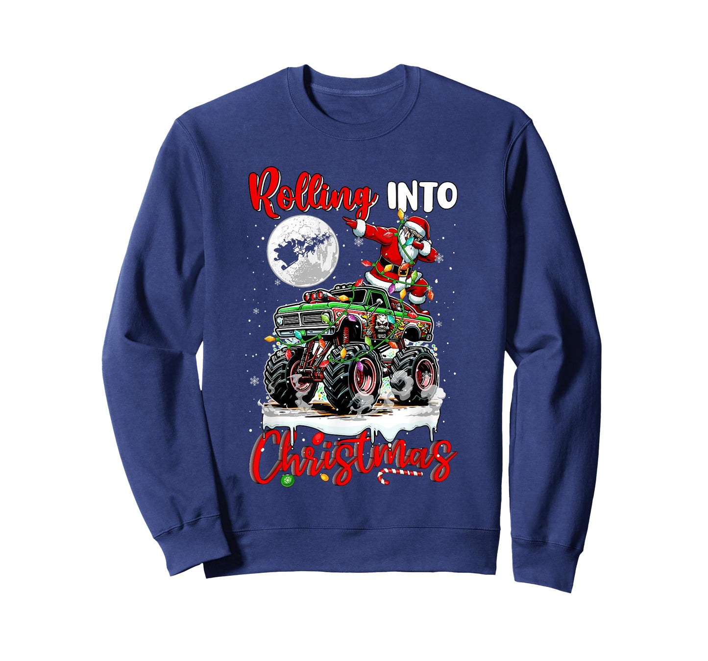 Rolling Into Christmas Santa Dabbing On Monster Truck Driver T-Shirt