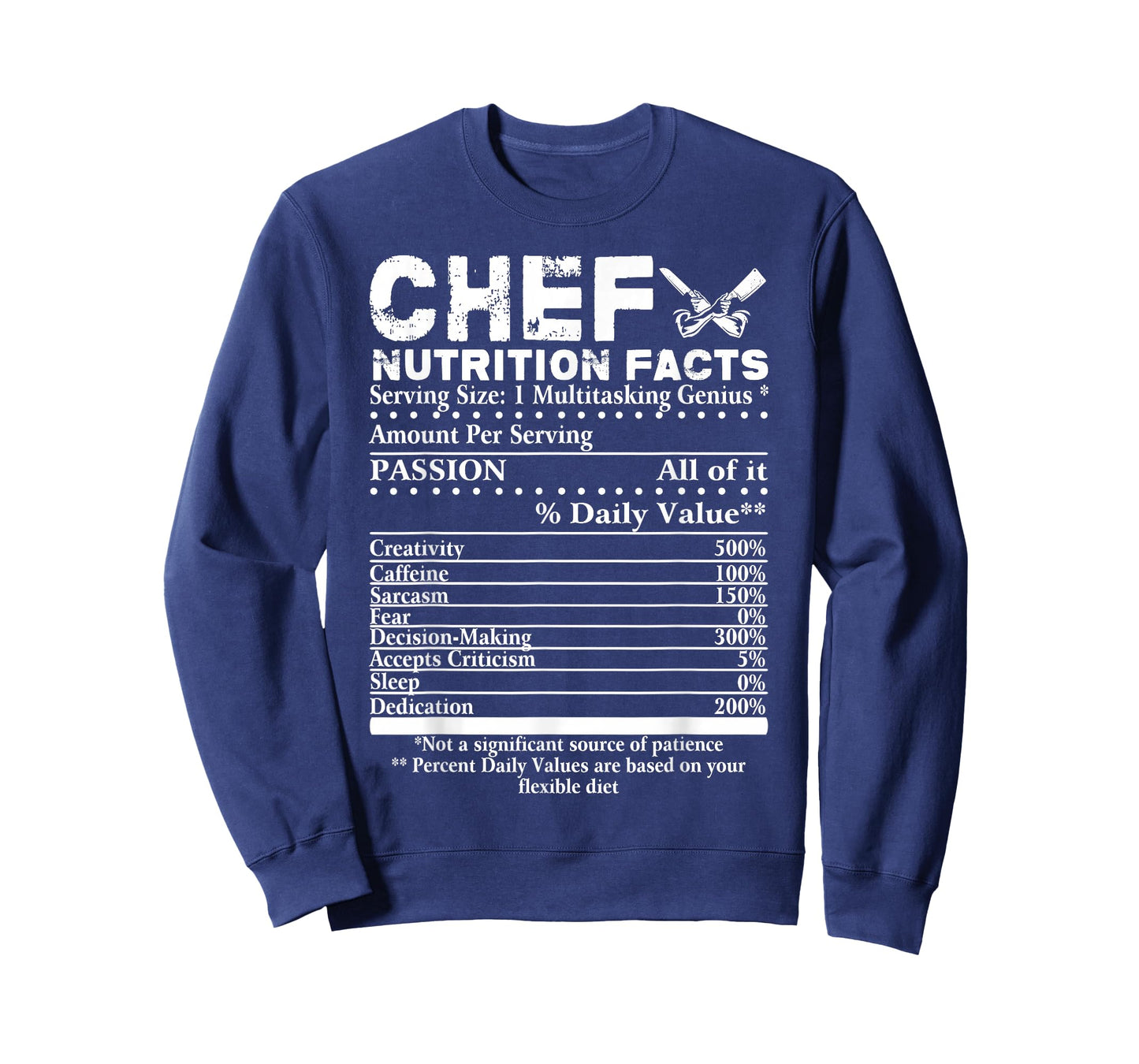 Chef Nutrition Facts T-Shirt Cool Chef Tee Gift for Chefs T-Shirt