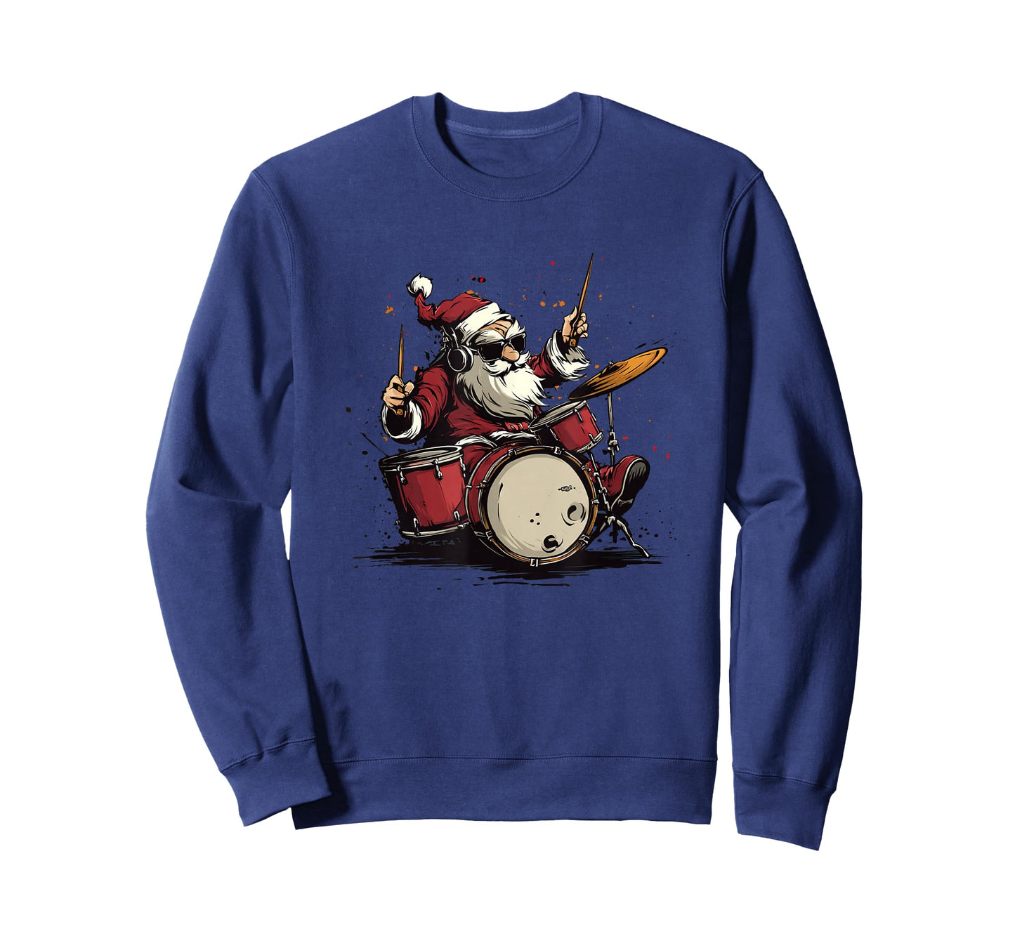 Rock'n Roll Santa Claus Costume for Drums Lovers T-Shirt