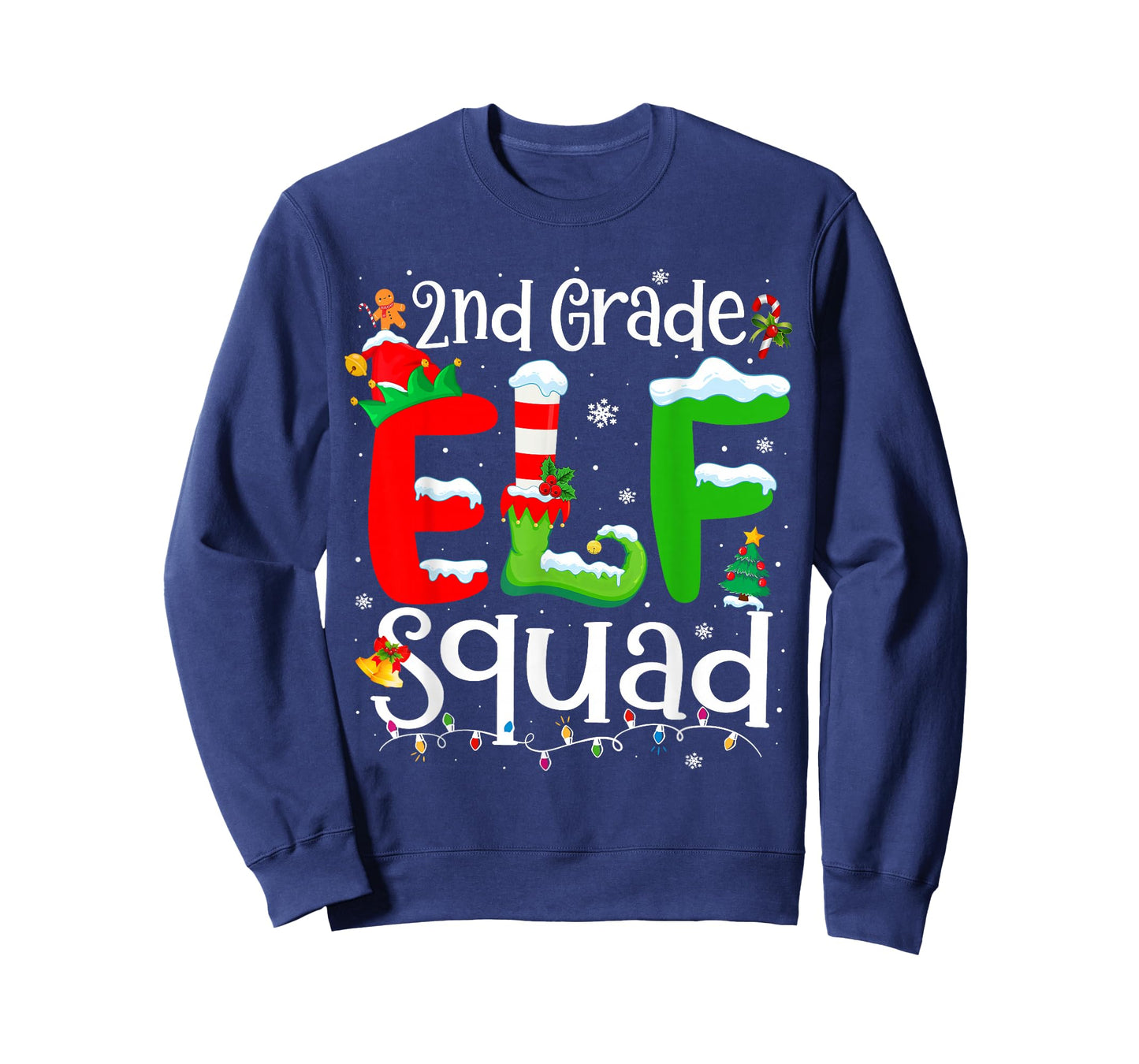 2nd Grade Elf Squad Funny Teacher Christmas Students T-Shirt
