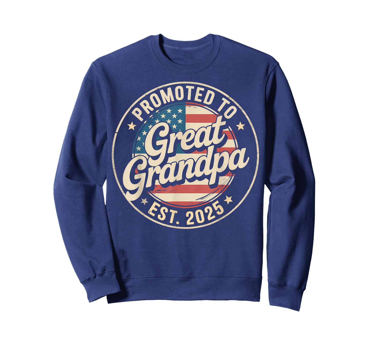 Promoted To Great Grandpa EST. 2025 USA Flag Soon To Grandpa T-Shirt