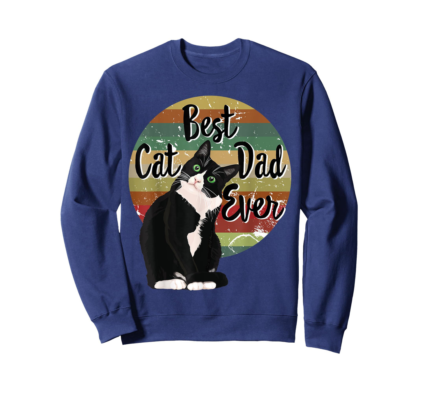 Best Cat Dad Ever Tuxedo Father's Day Gift Funny Retro Shirt T-Shirt for Men Women
