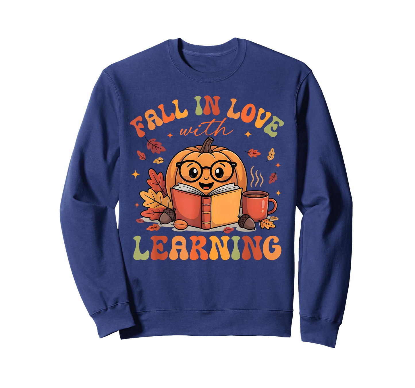 Fall in Love with Learning Autum Thanksgiving Teacher Kids T-Shirt