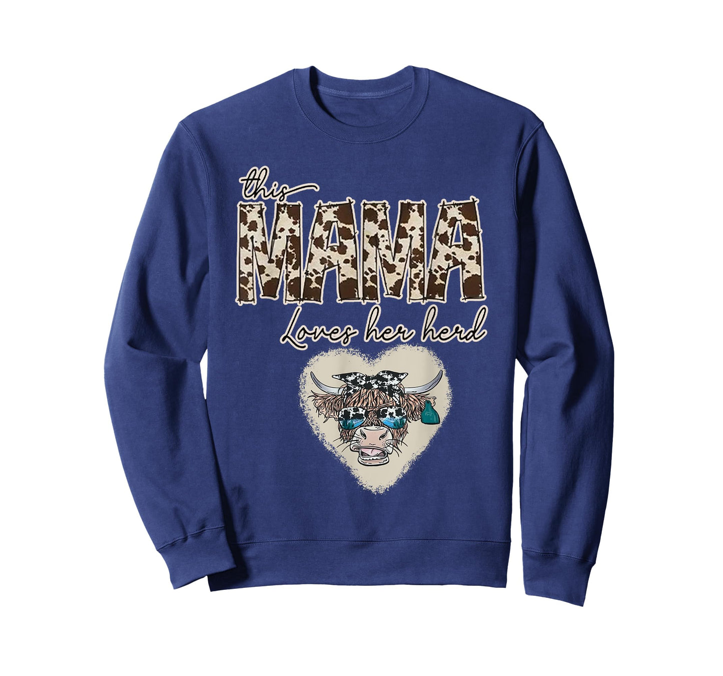 Cow Print Mama Shirt, Farmer, Mama Loves Her Herd Tee gifts T-Shirt