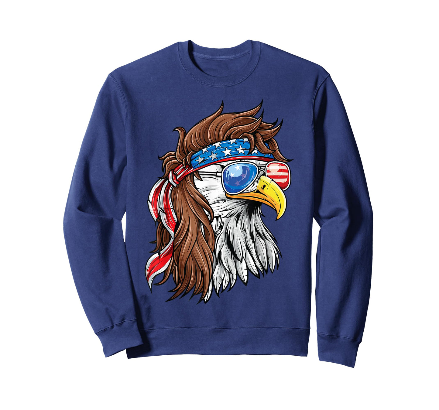 Patriotic Bald Eagle Mullet USA American Flag 4th of July T-Shirt