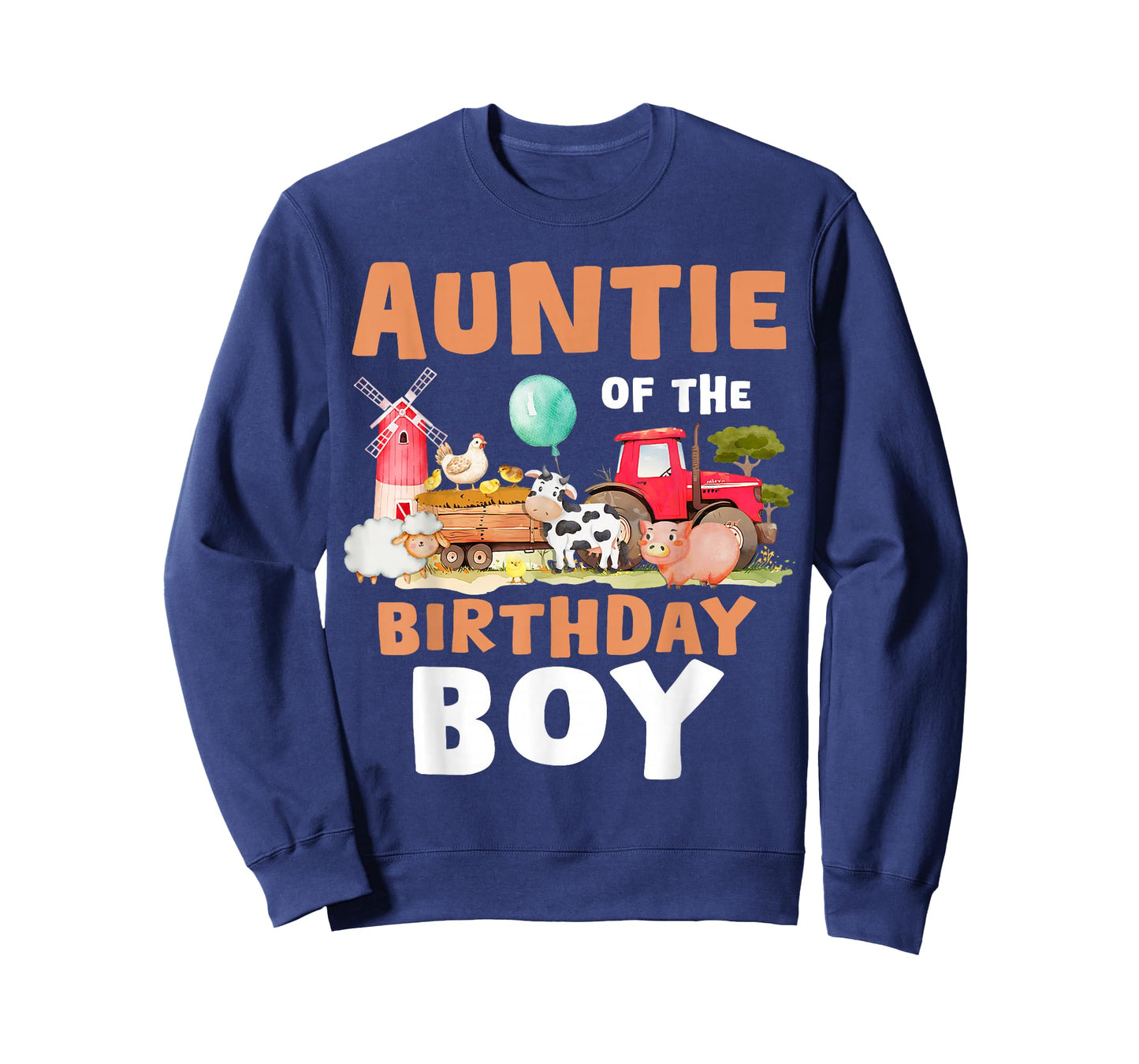 Auntie Of The Birthday Boy Farm Animals Matching Farm Theme T-Shirt