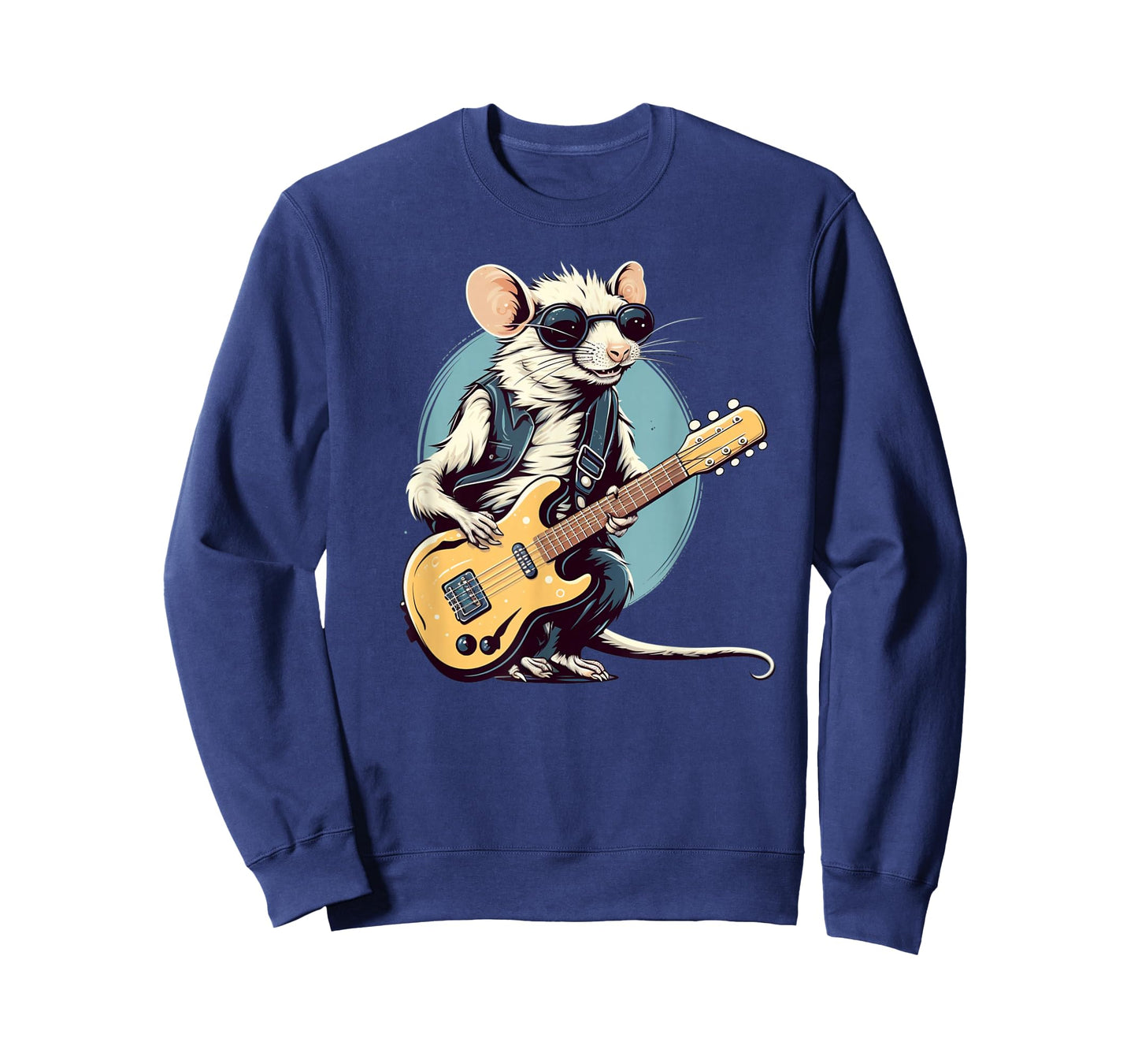 Funny Punk Rocker Rat with electric Guitar Costume T-Shirt