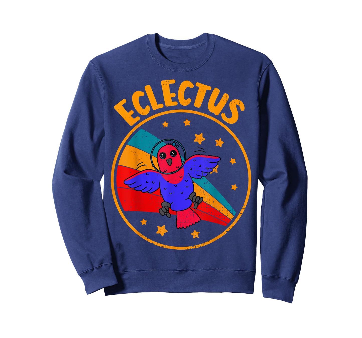 Cute Vintage Female Eclectus Parrot Retro Parrot In Space T-Shirt