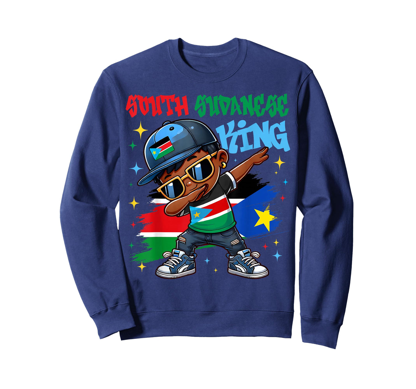 South Sudanese King Dabbing South Sudan Flag Pride for Kids T-Shirt