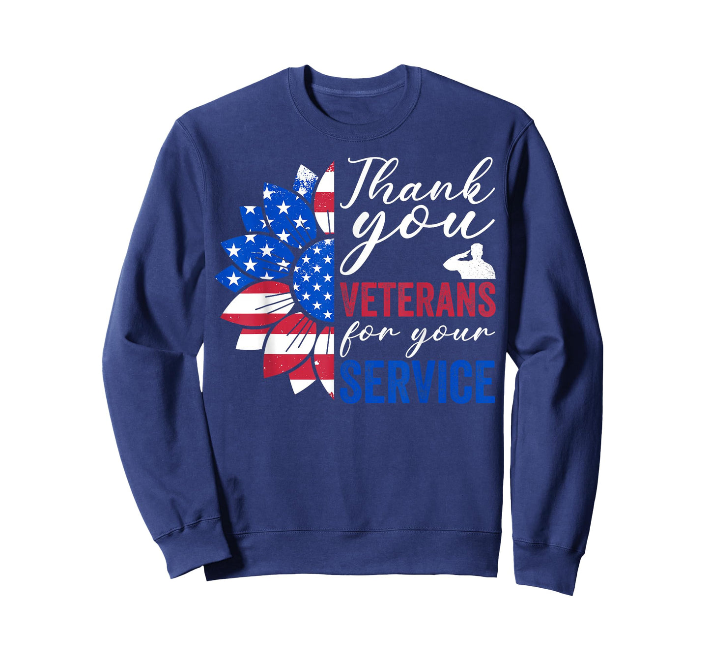 Thank You Veterans Sunflower USA Flag Military Patriotic T-Shirt