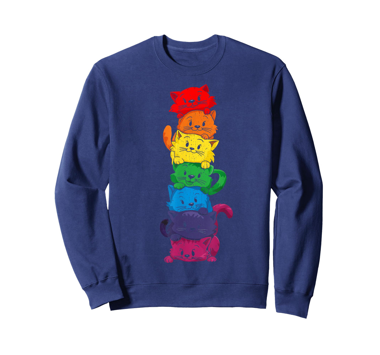 Vintage LGBT Cat Stack Rainbow Gay Pride For Cat Lover Men Women Girls Kids T-Shirt