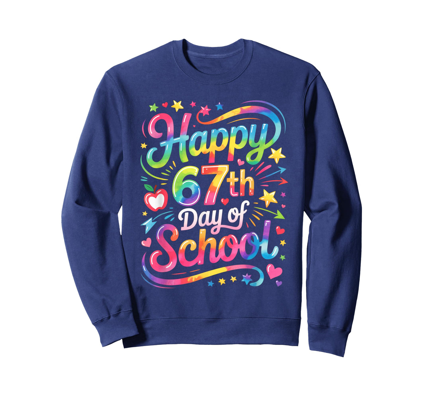 Happy 67 Days of School Meme100th Day of School Tie Dye T-Shirt