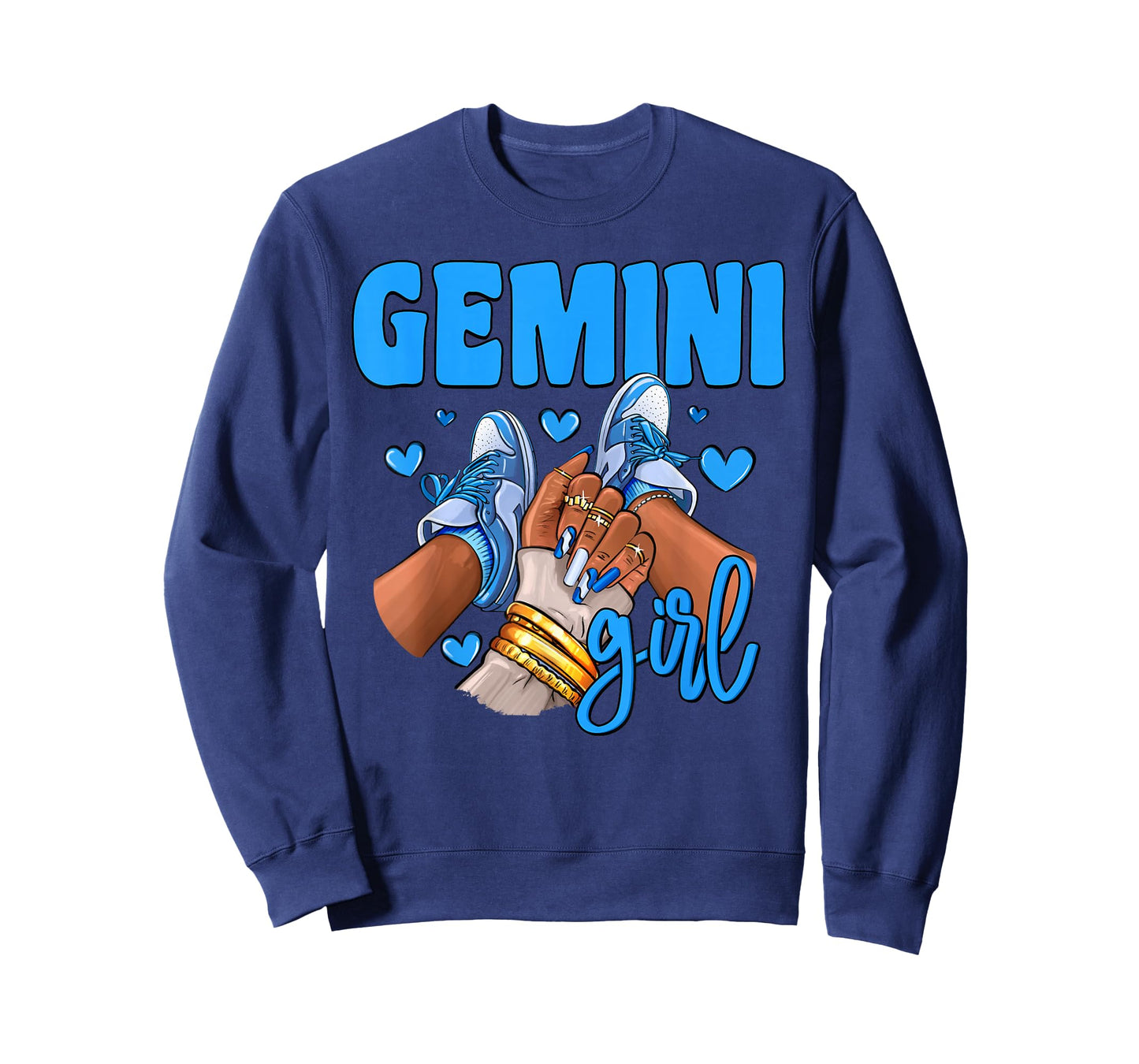 Gemini Girl Sneakers Astrology Zodiac Sign Black Women T-Shirt