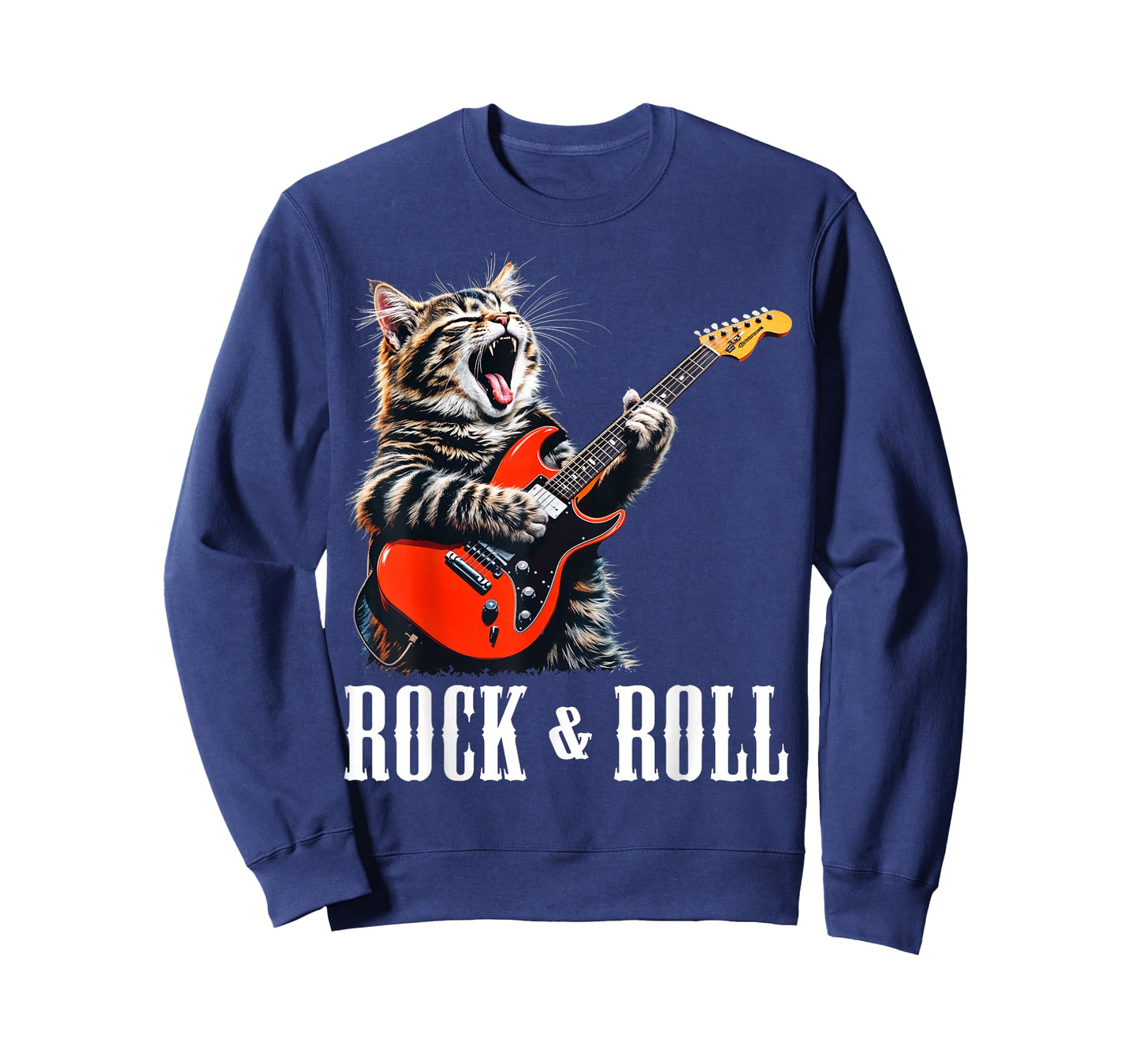 Rock & Roll Guitar Cat Vintage ROCK Guitarist Kitty T-Shirt