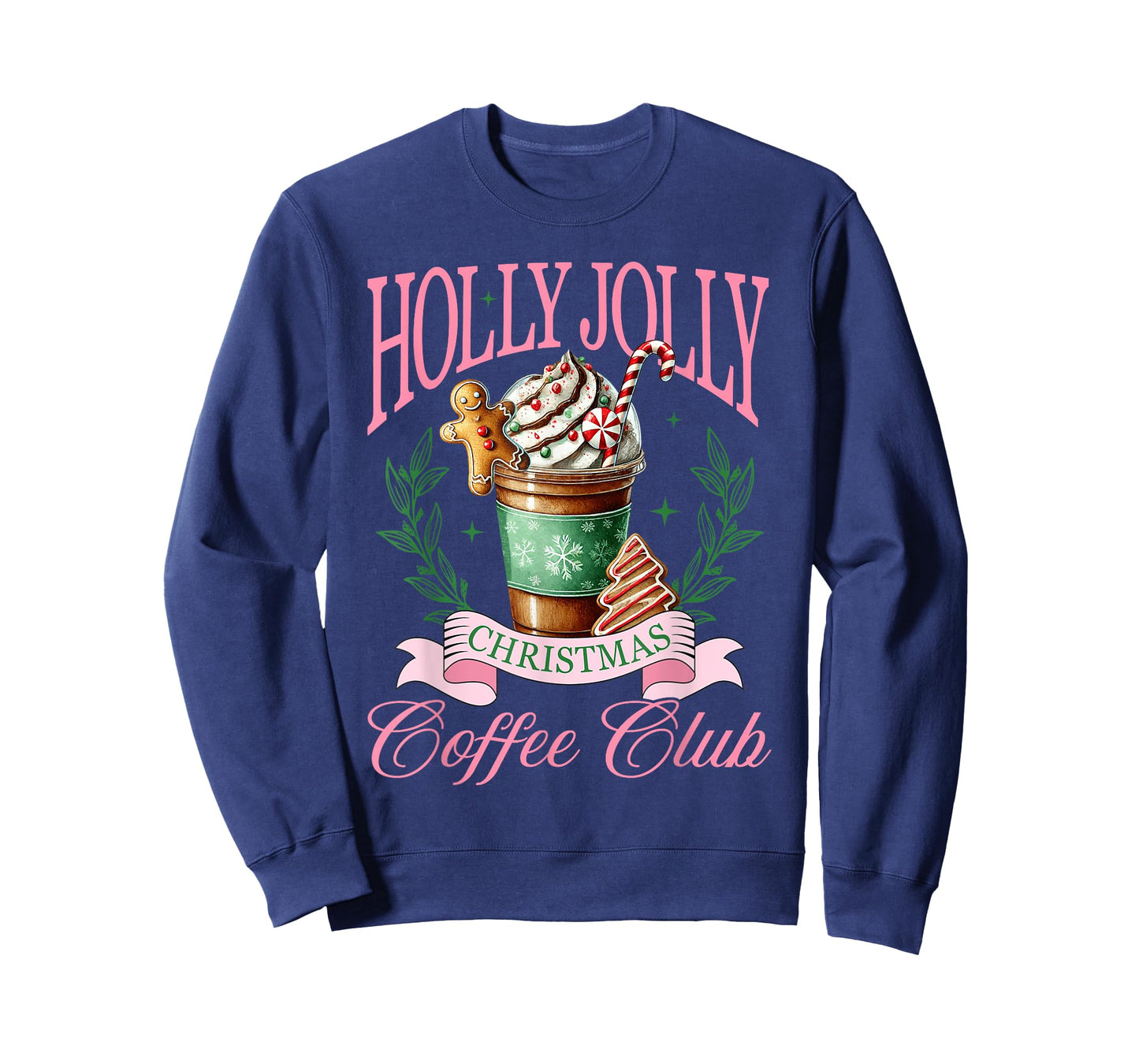 Coffee Christmas Gingerbread Pink Women Latte Cozy Winter T-Shirt