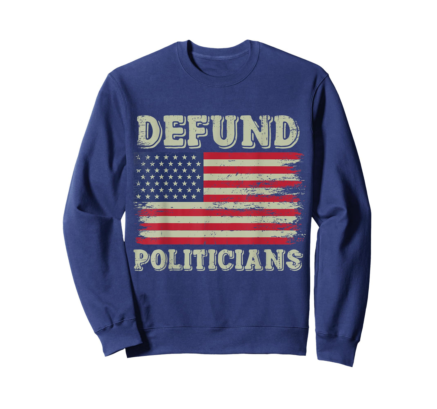 Defund Politicians Vintage American Flag T-Shirt for Women Men