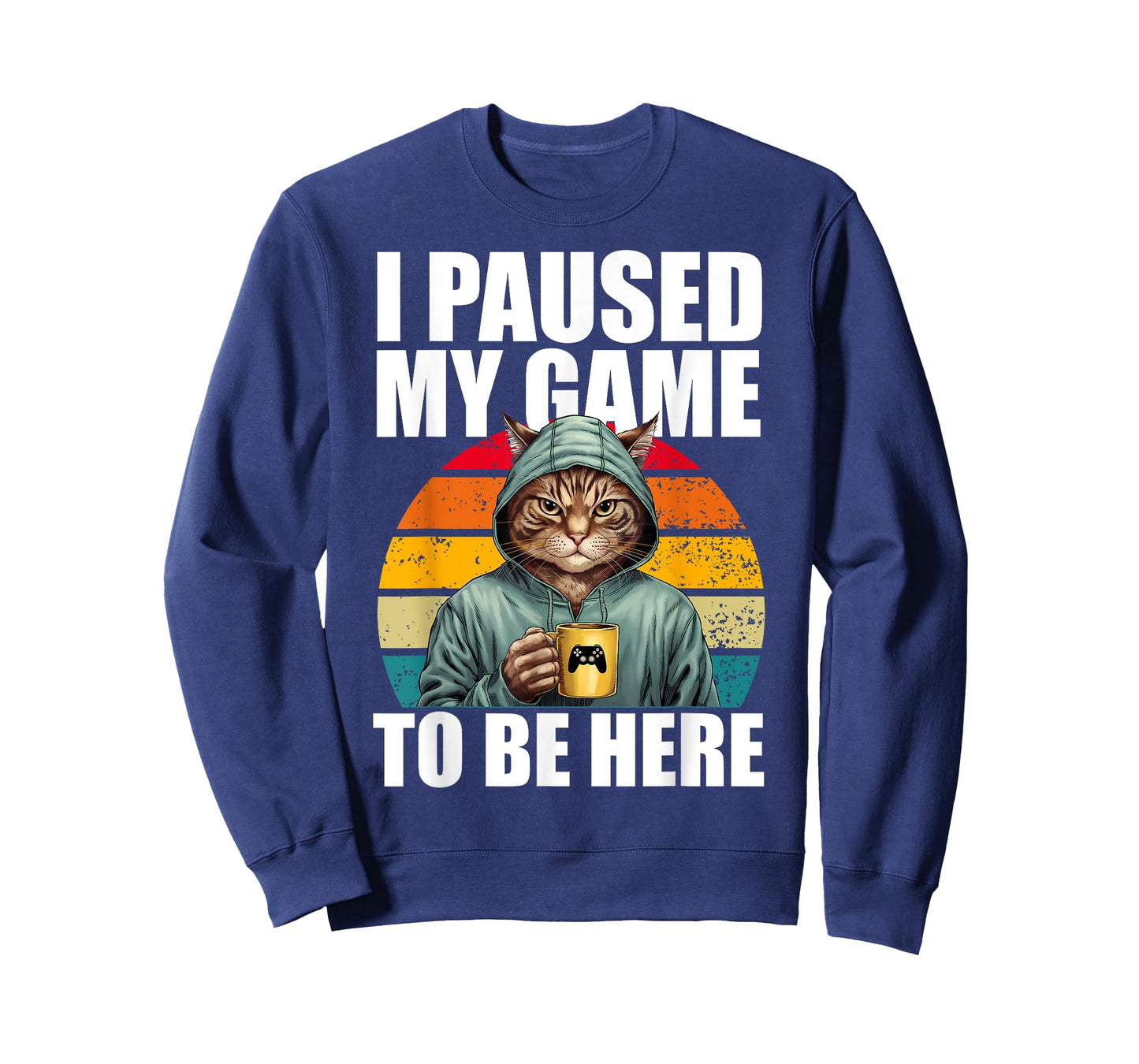 Funny Video Gaming Pc Gamer I Paused My Game to Be Here Cat T-Shirt