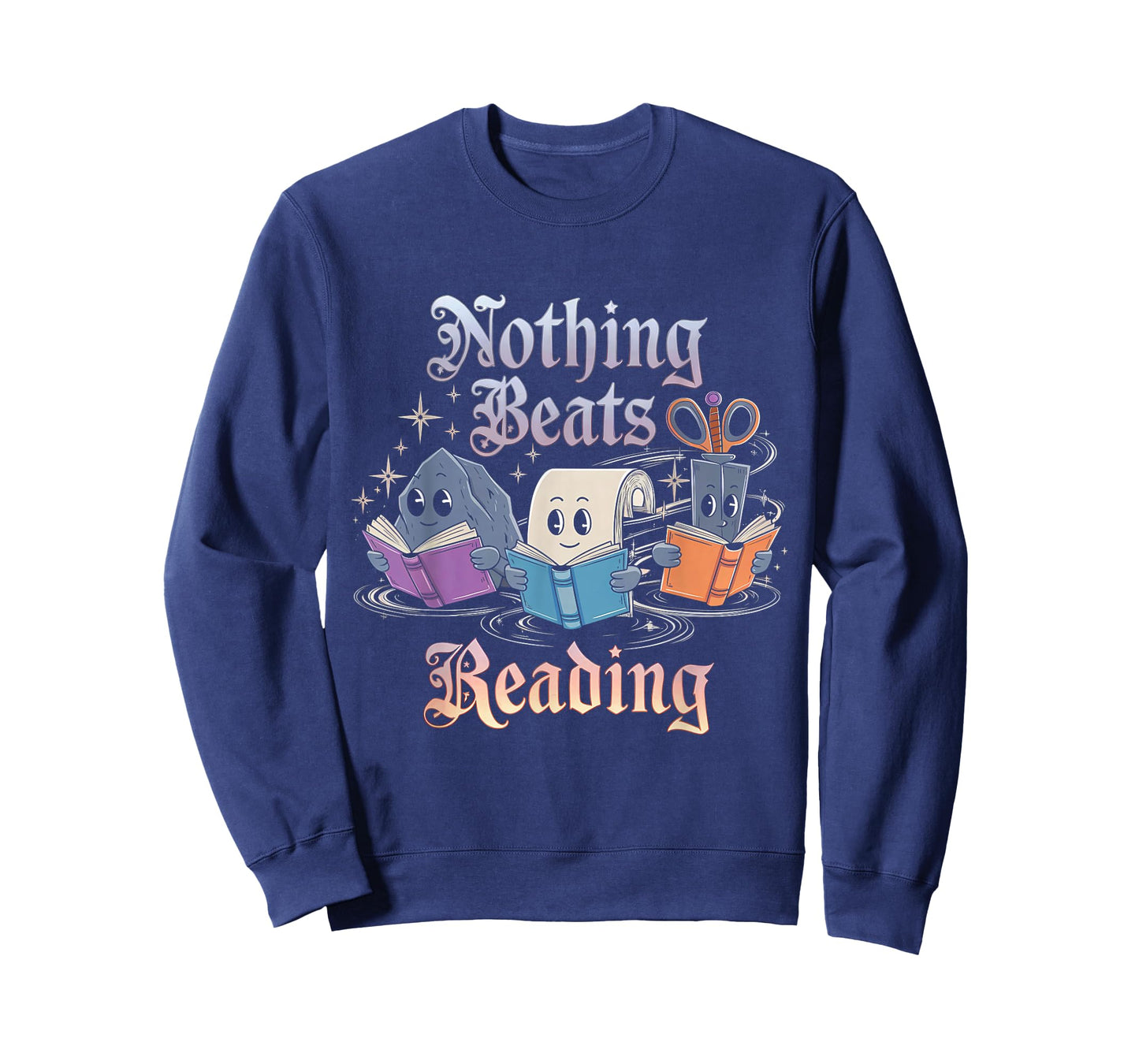 Nothing Beats Reading Book Librarian Rock Paper Scissors T-Shirt