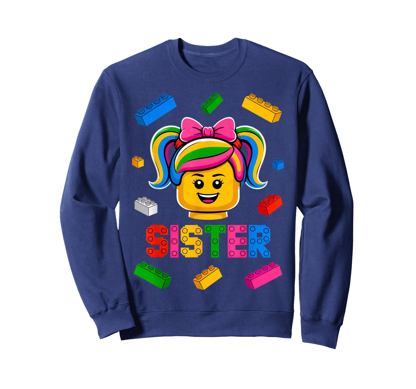 Family Sister Master Builder Building Bricks Blocks Girls T-Shirt