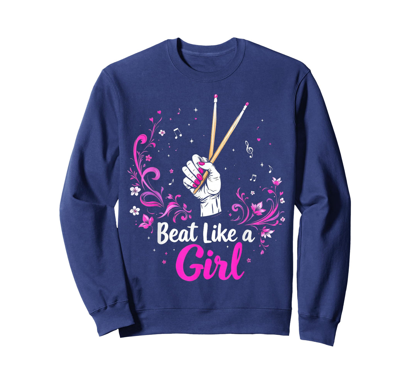 Funny Drummer Art For Girls Women Drumming Drum Set Girl T-Shirt