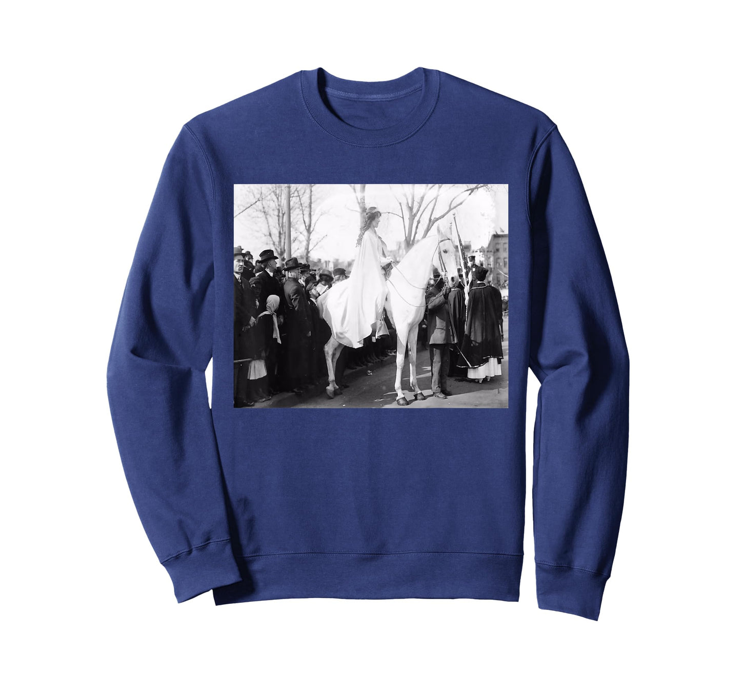 Suffragettes Protest On Horseback T-Shirt - Black, Unisex-Adults, Small, Short Sleeve, Regular Fit, Cotton, Women's History
