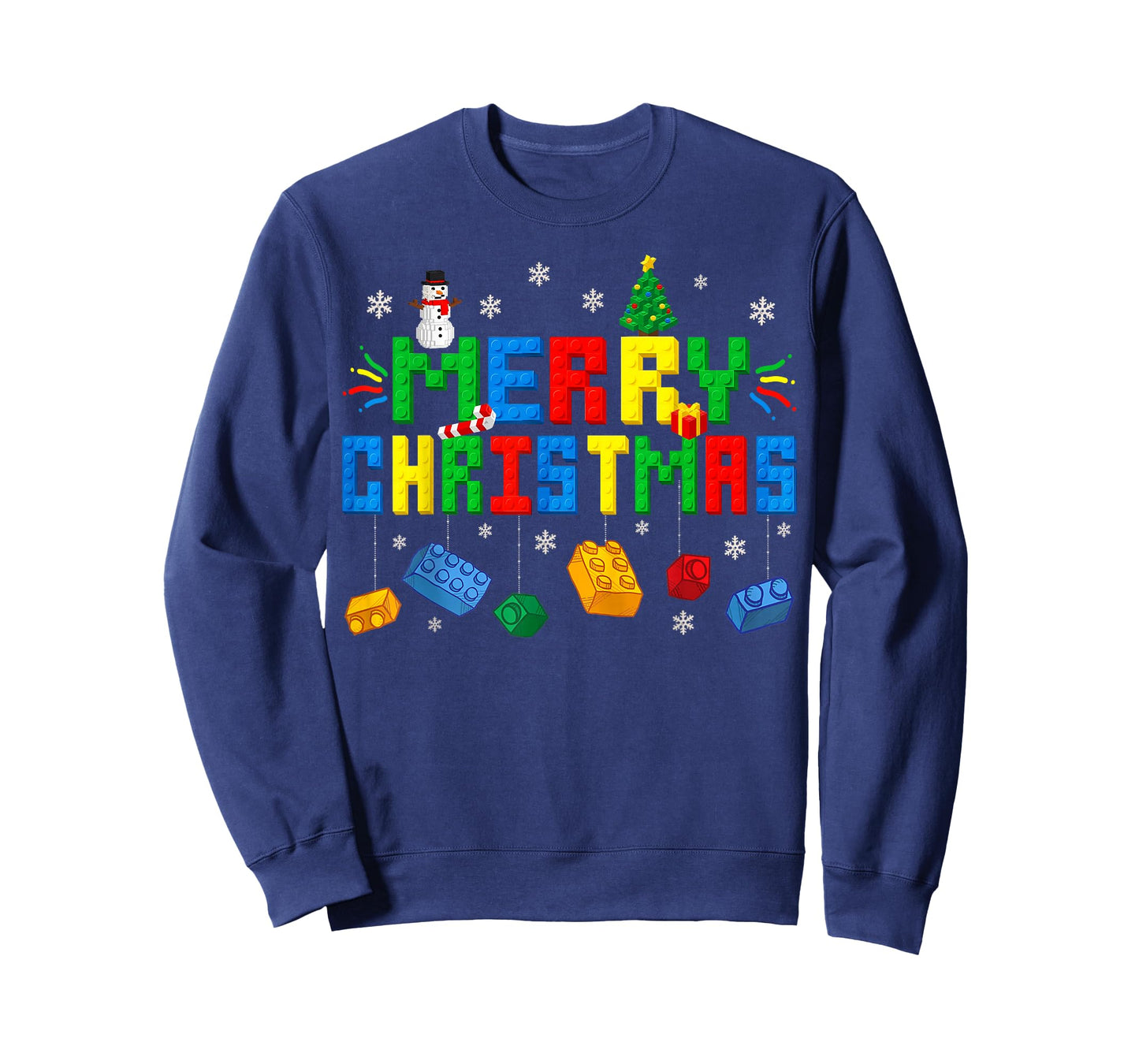 Merry Christmas Master Builder Blocks Building Bricks Xmas T-Shirt