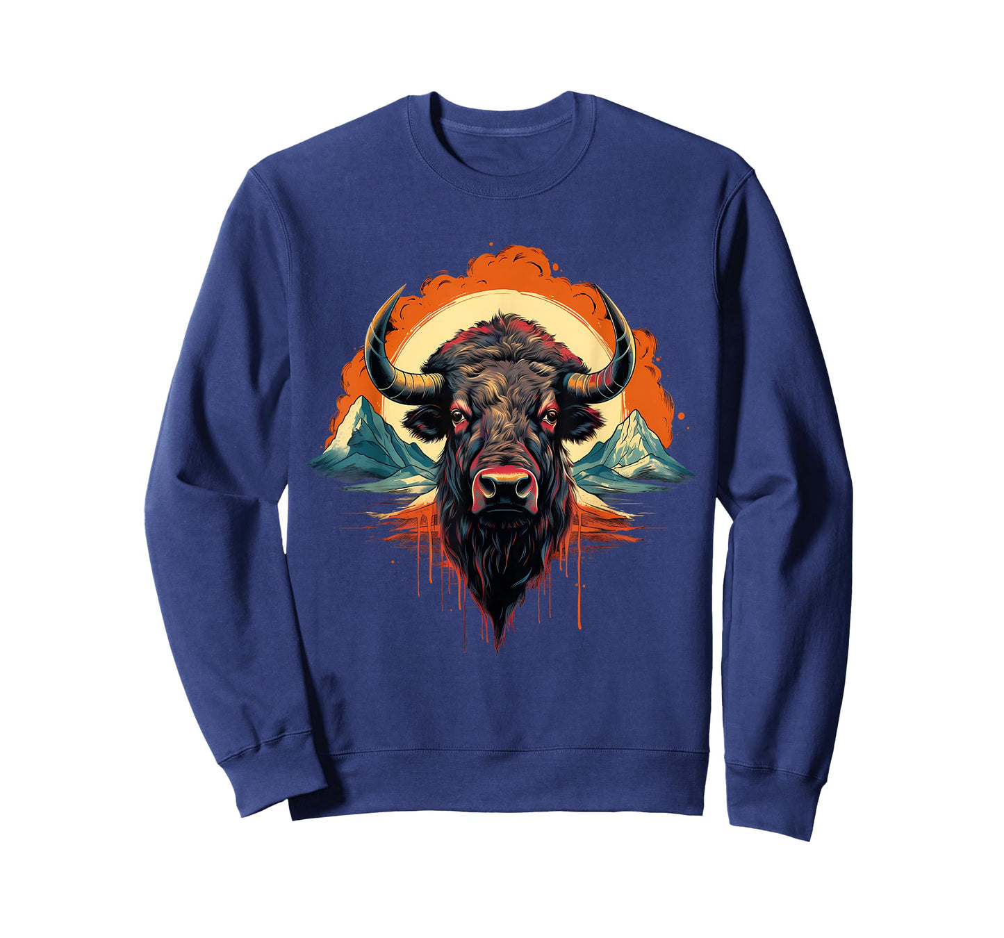 Buffalo Colorful Motif Artwork Wildlife Safari Nature Bison T-Shirt