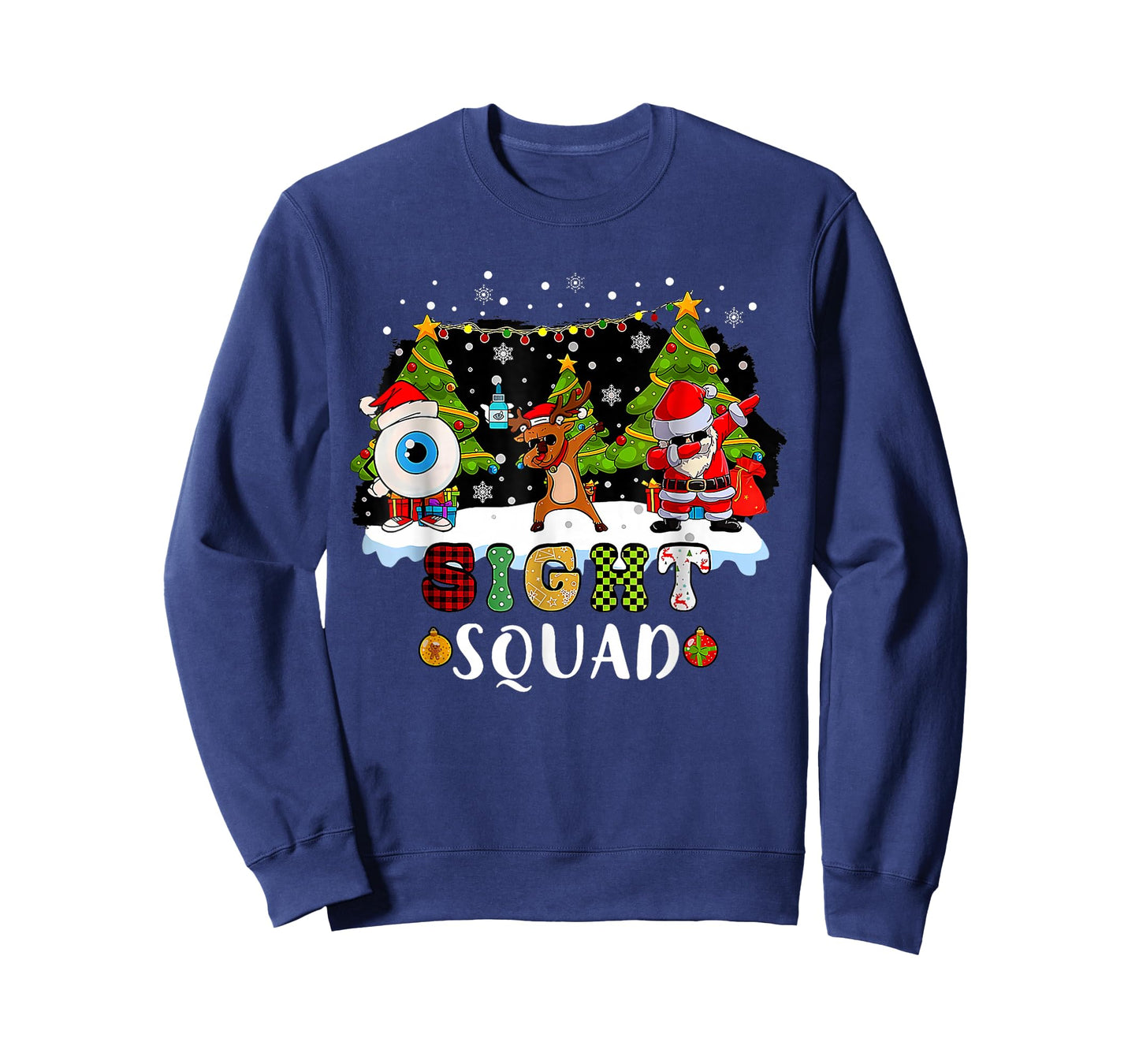 Christmas Sight Squad Santa Reindeer Dabbing Optometrist T-Shirt