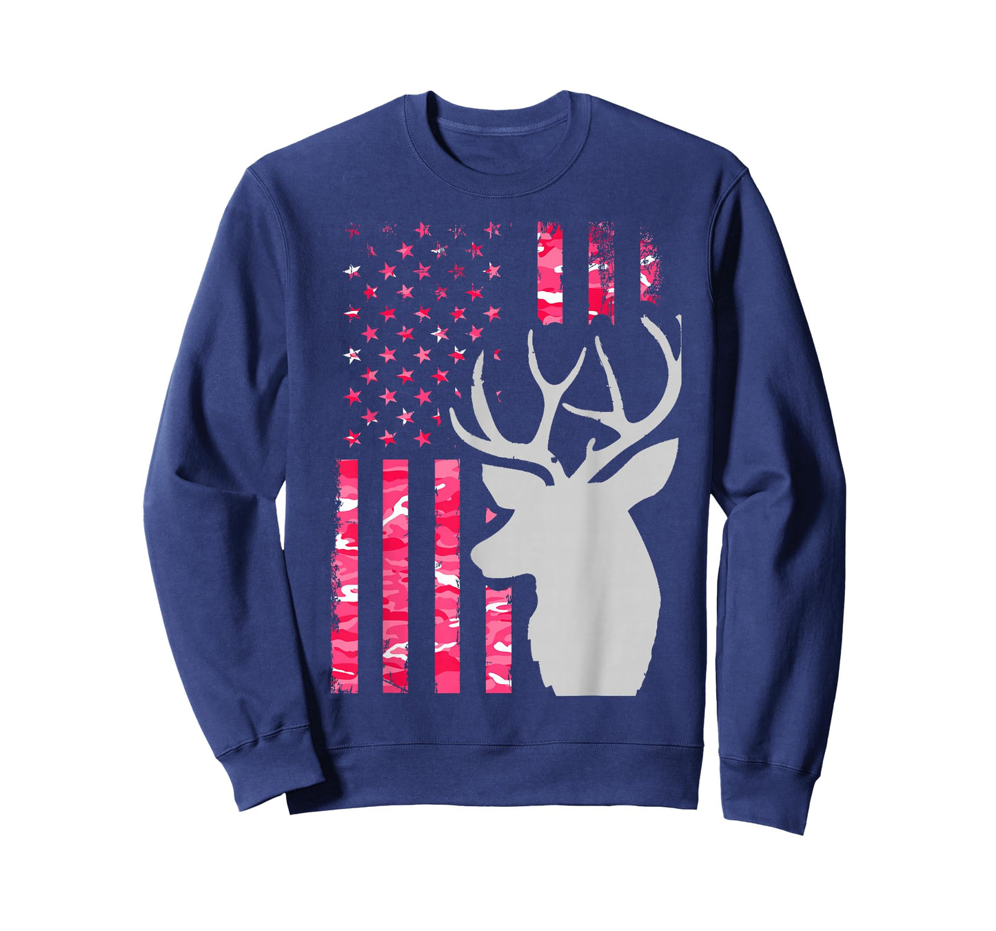 Pink Camo American Flag Camouflage Buck Hunting Shirt Women T-Shirt