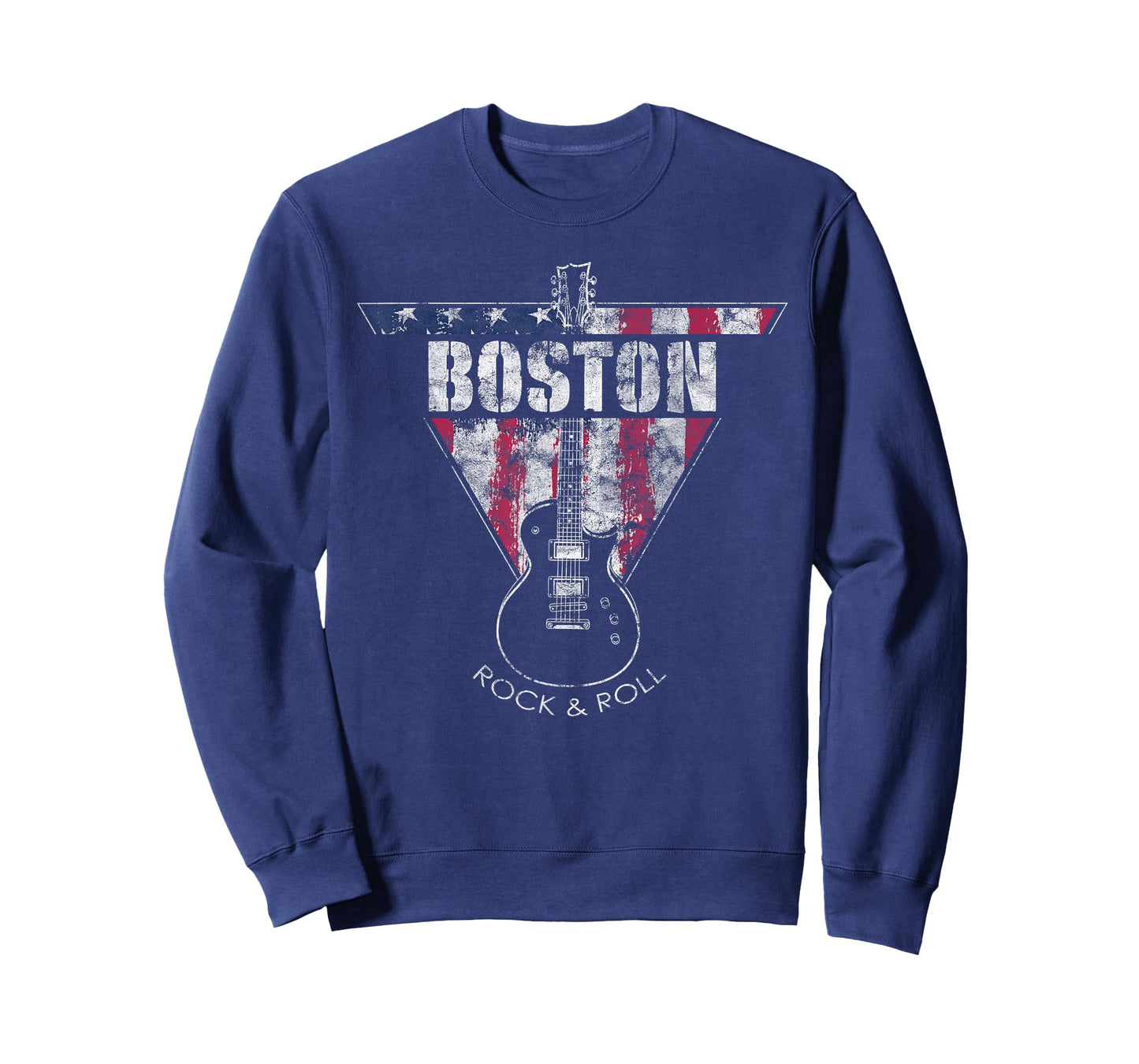 Boston Souvenir Vintage American Flag Guitar Player Rock Fan T-Shirt