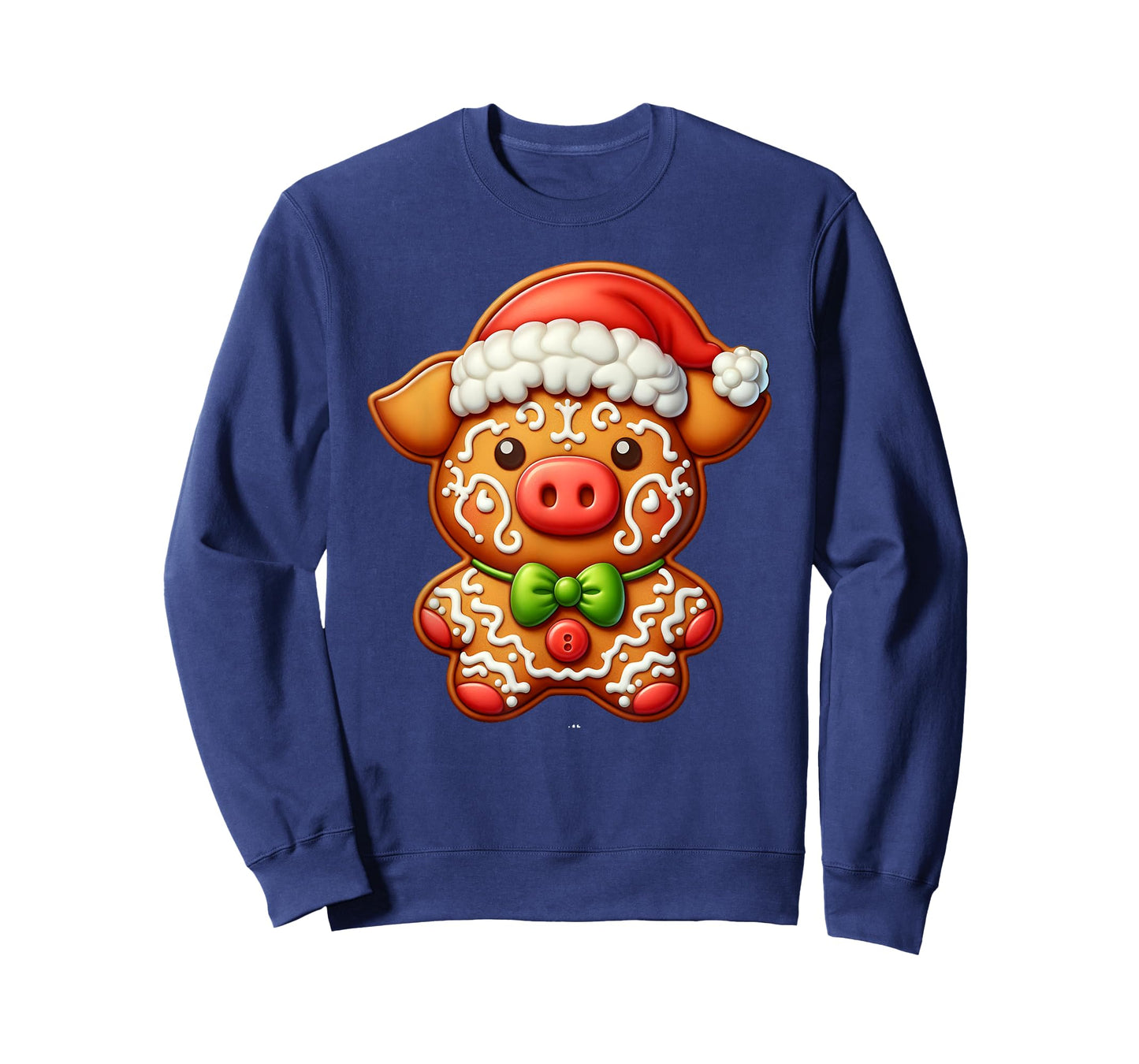 Funny Gingerbread Man Pig Christmas Womens Mens Kids T-Shirt