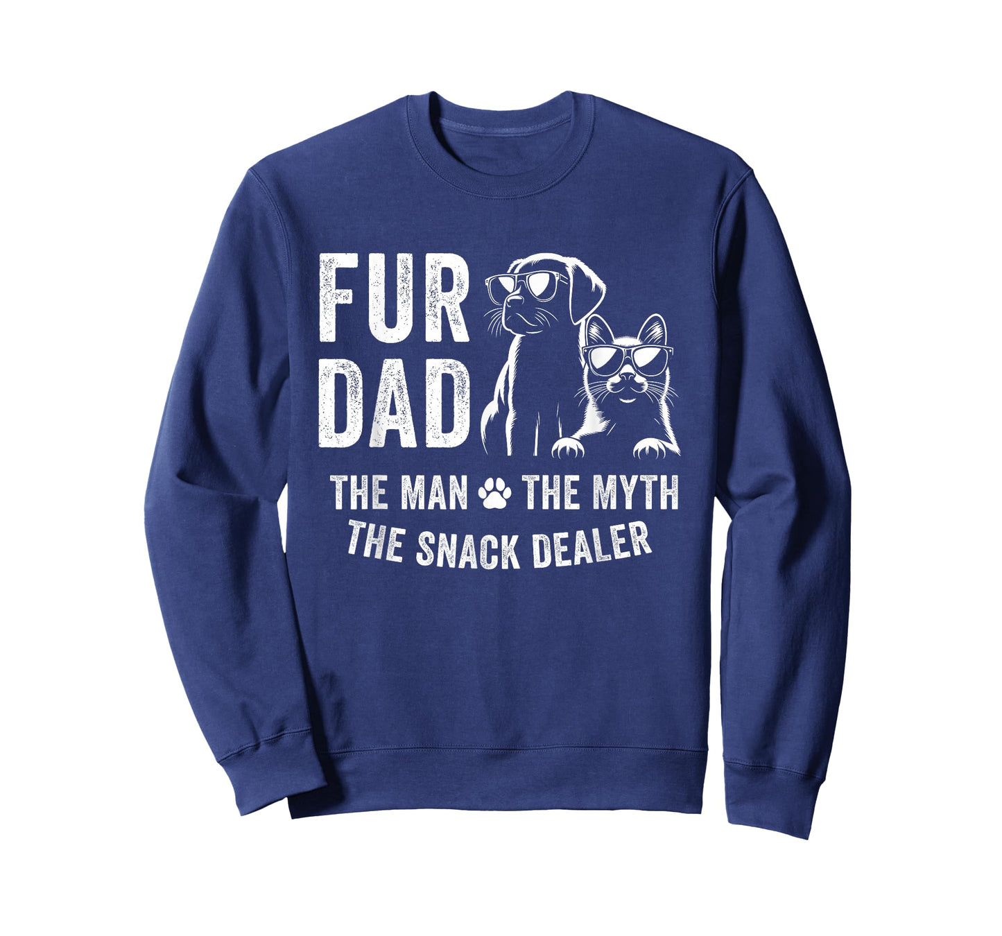 Mens Fur Dad Man Myth Snack Dealer Fathers Day Cat and Dog Dad T-Shirt