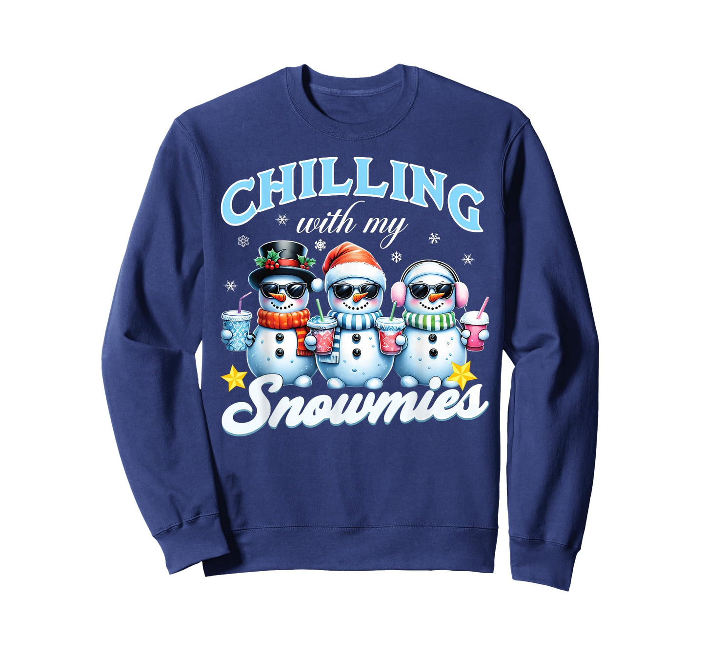Chillin With My Snowmies Funny Snowman Christmas Kids Boys T-Shirt