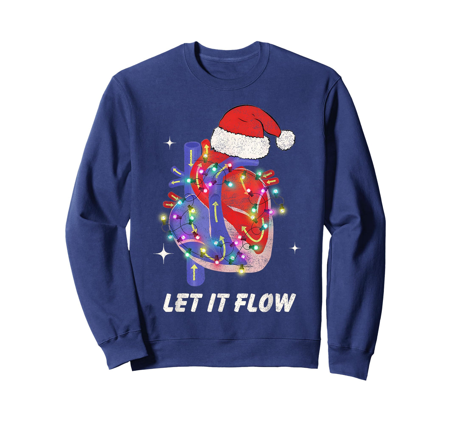 Christmas Cardiac Nurse Heart Anatomy CCU Nurse Xmas Cath L T-Shirt