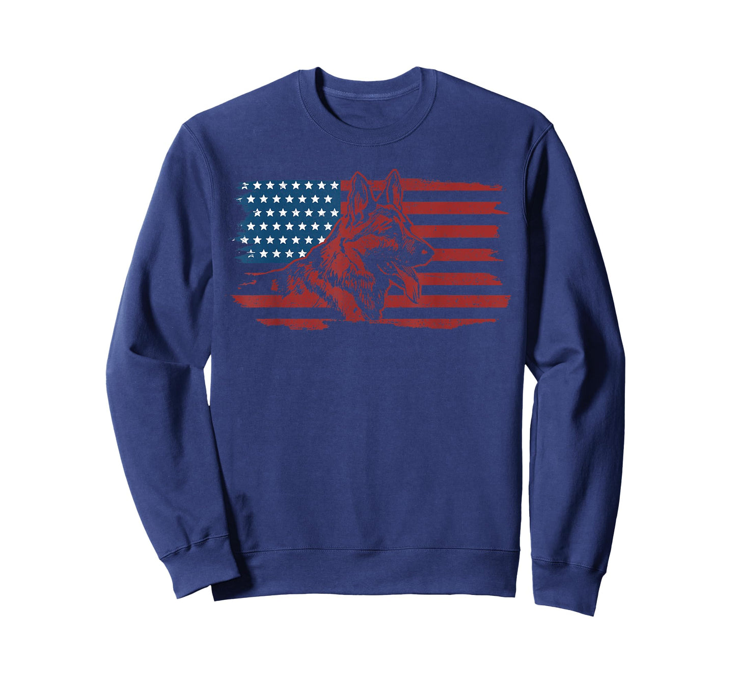 German Shepherd Dog American Flag Patriotic K-9 Unit Gift T-Shirt