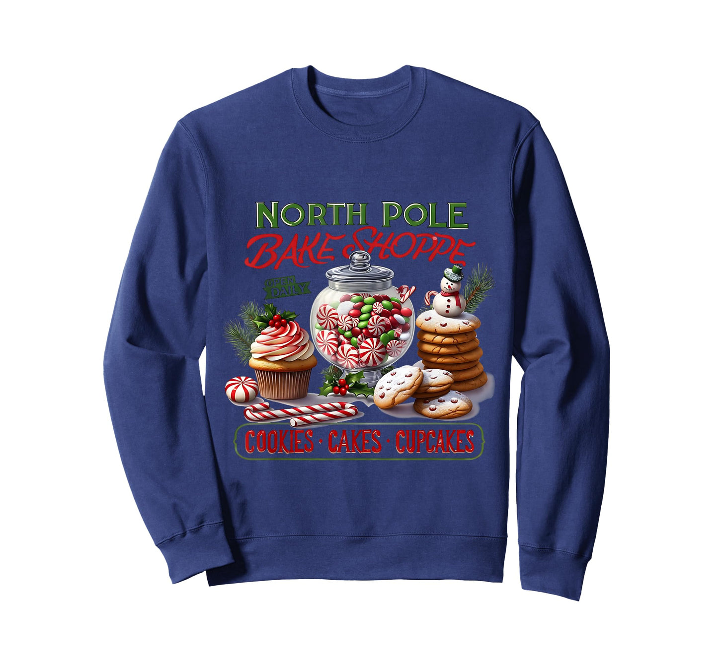 Bakery Cupcakes Cookies North Pole Bake Shop Christmas Candy T-Shirt
