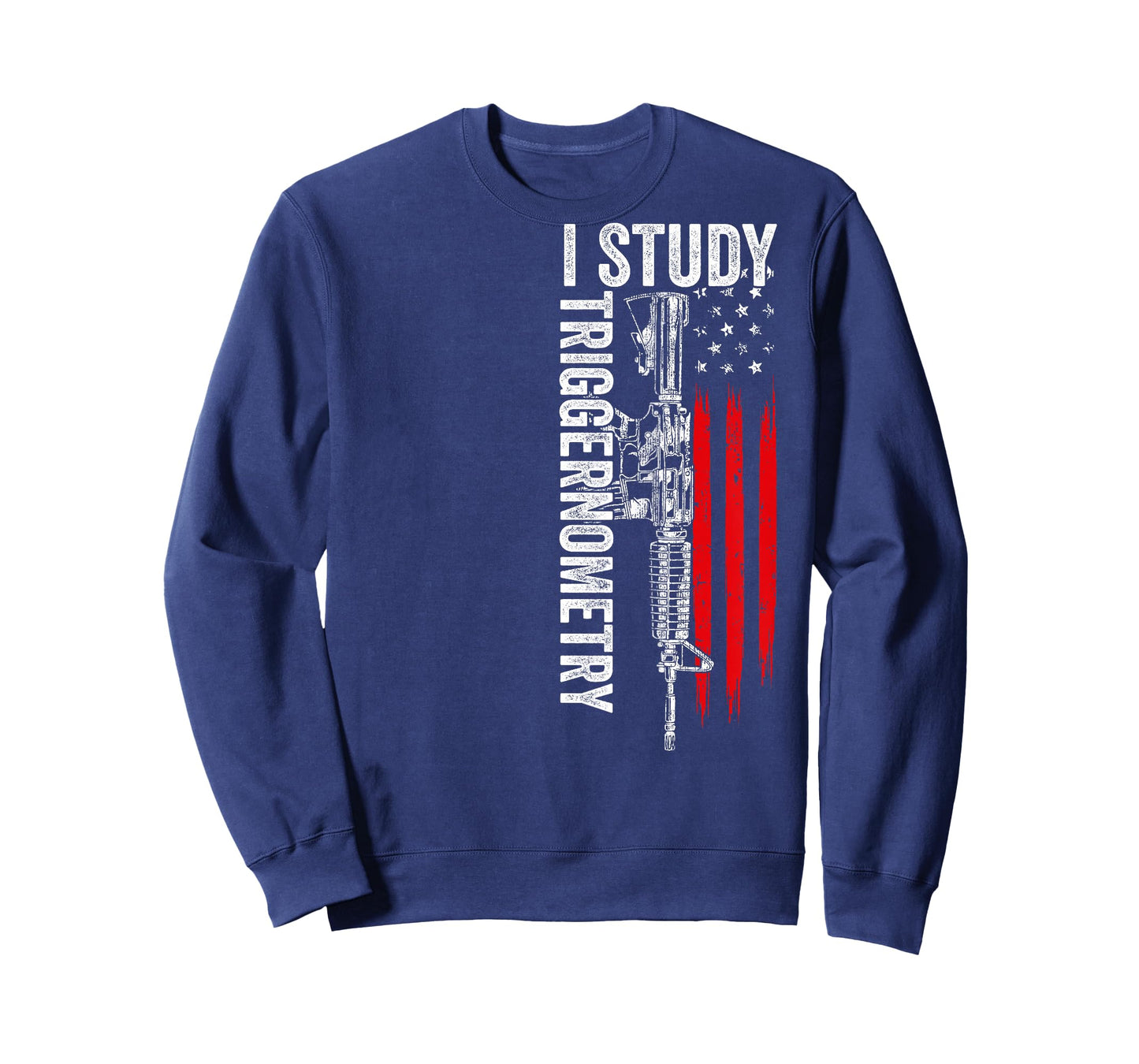 I Study Triggernometry Gun American Flag On Back T-Shirt