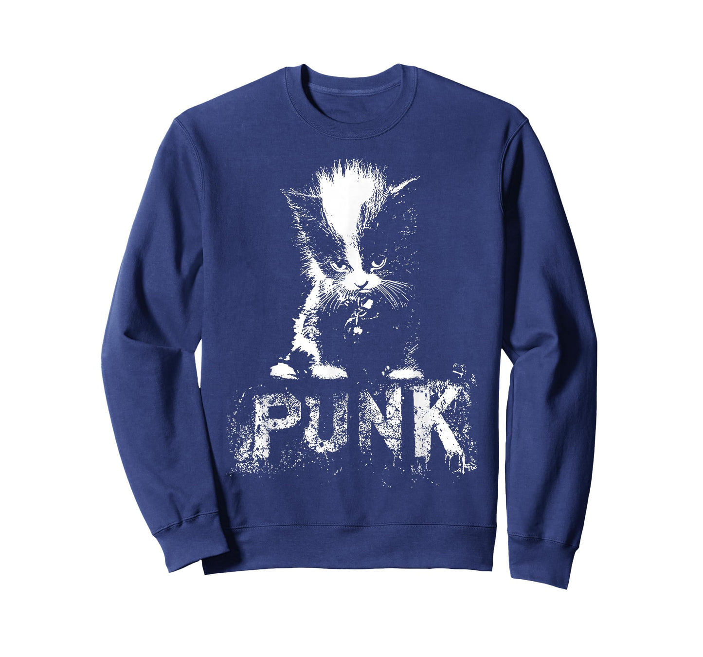 Punk Kitten Cat with Mohawk Grunge Gothic Design T-Shirt