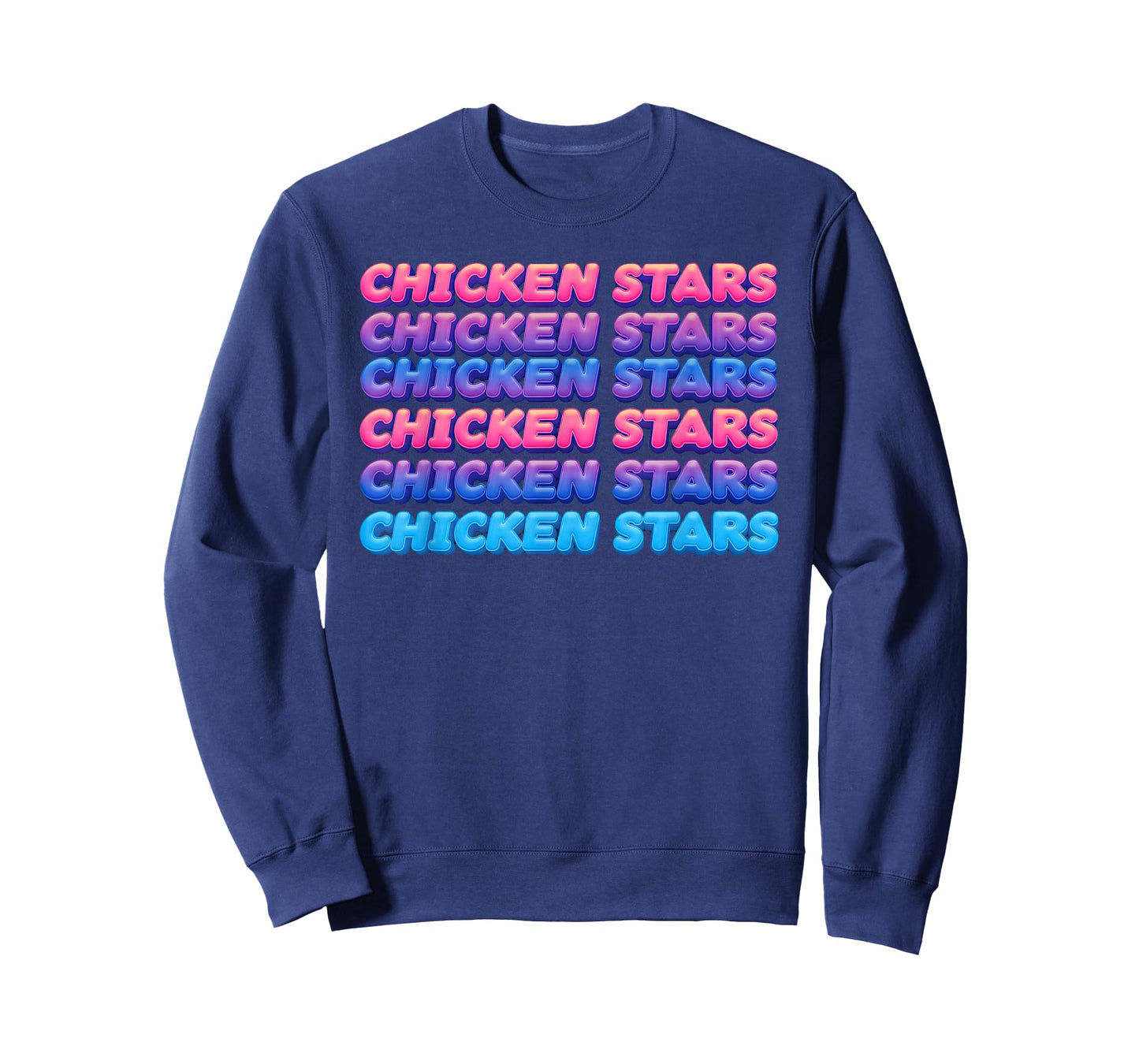 Aesthetic Repeating Chicken Stars Viral Meme Slogan T-Shirt