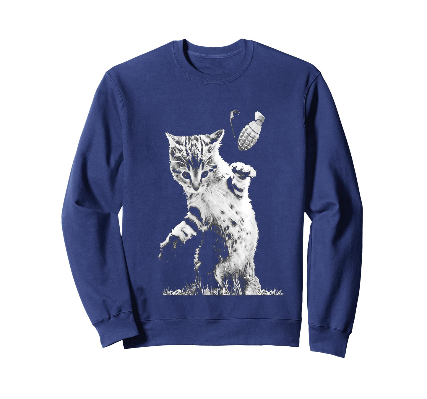 Cat Throwing Grenade Funny Kitty Cat Grenade Scene Cat Lover T-Shirt