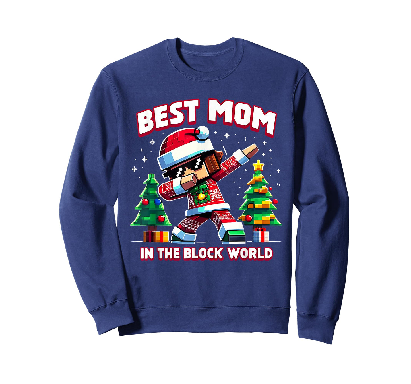 Best Mom in The Block World Christmas Pixel Gamer Gift T-Shirt