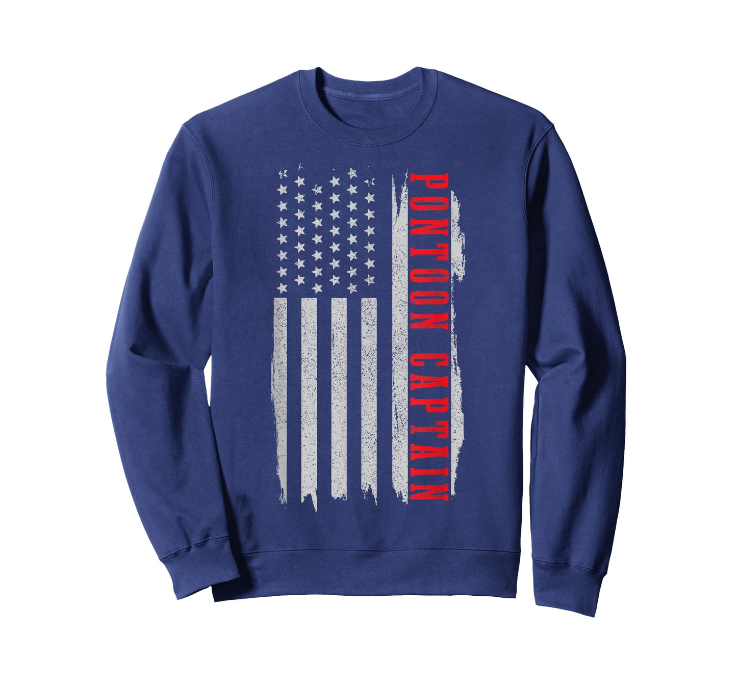 Patriotic Pontoon Captain Vintage US Flag Pontooning Mens T-Shirt