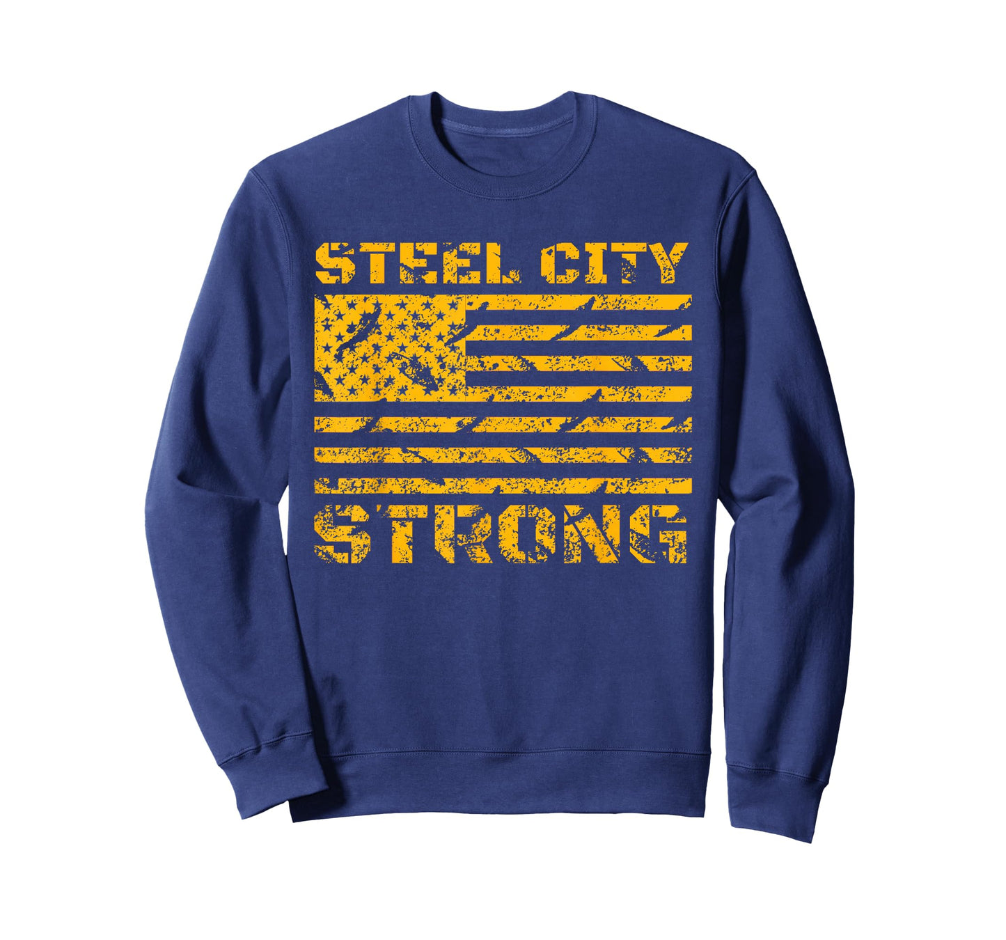 Pittsburgh Steel City Strong American Flag Vintage T-Shirt